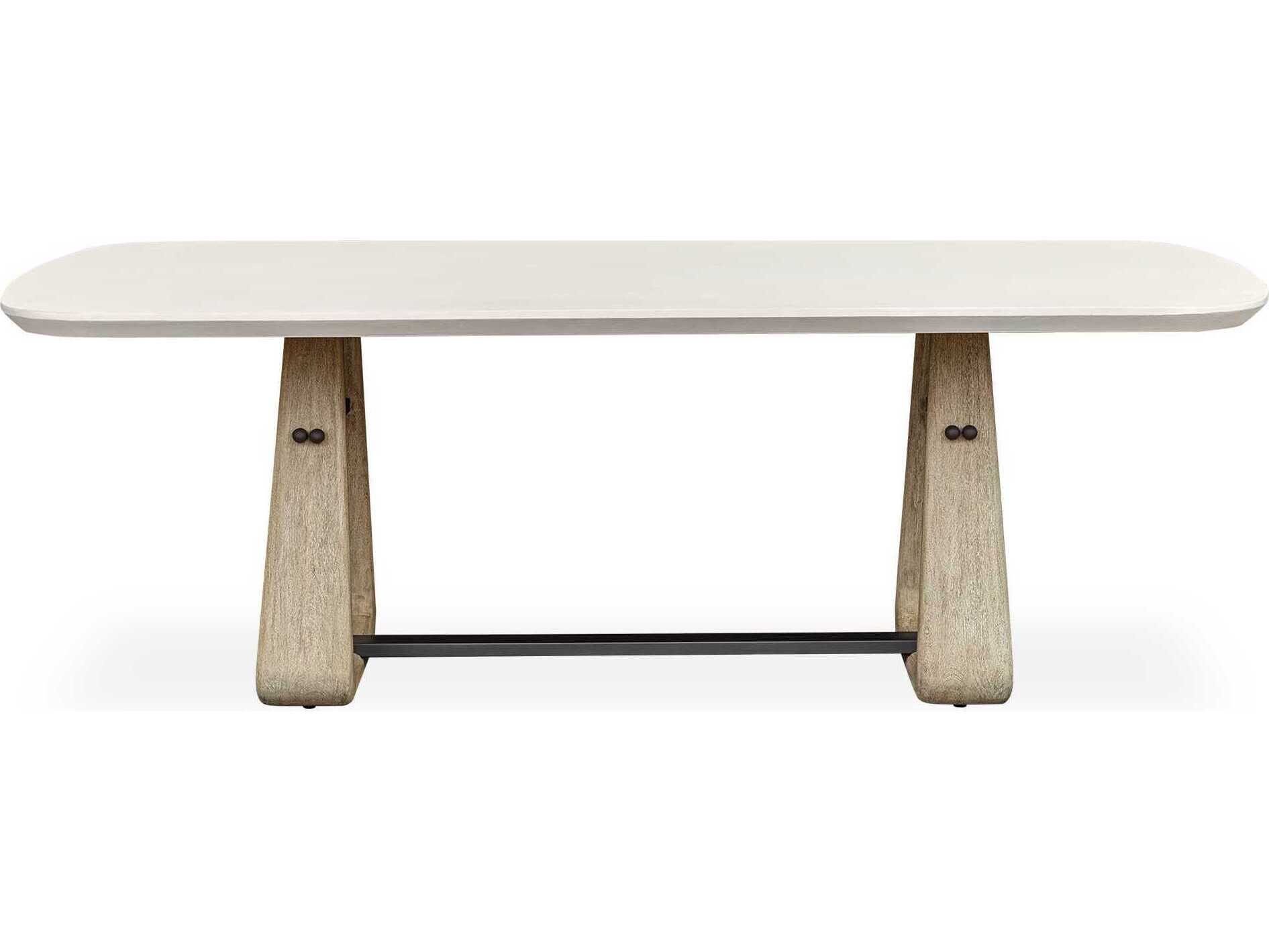 Uttermost Outdoor Circa White Woodtone Wood Rectangular Dining Table