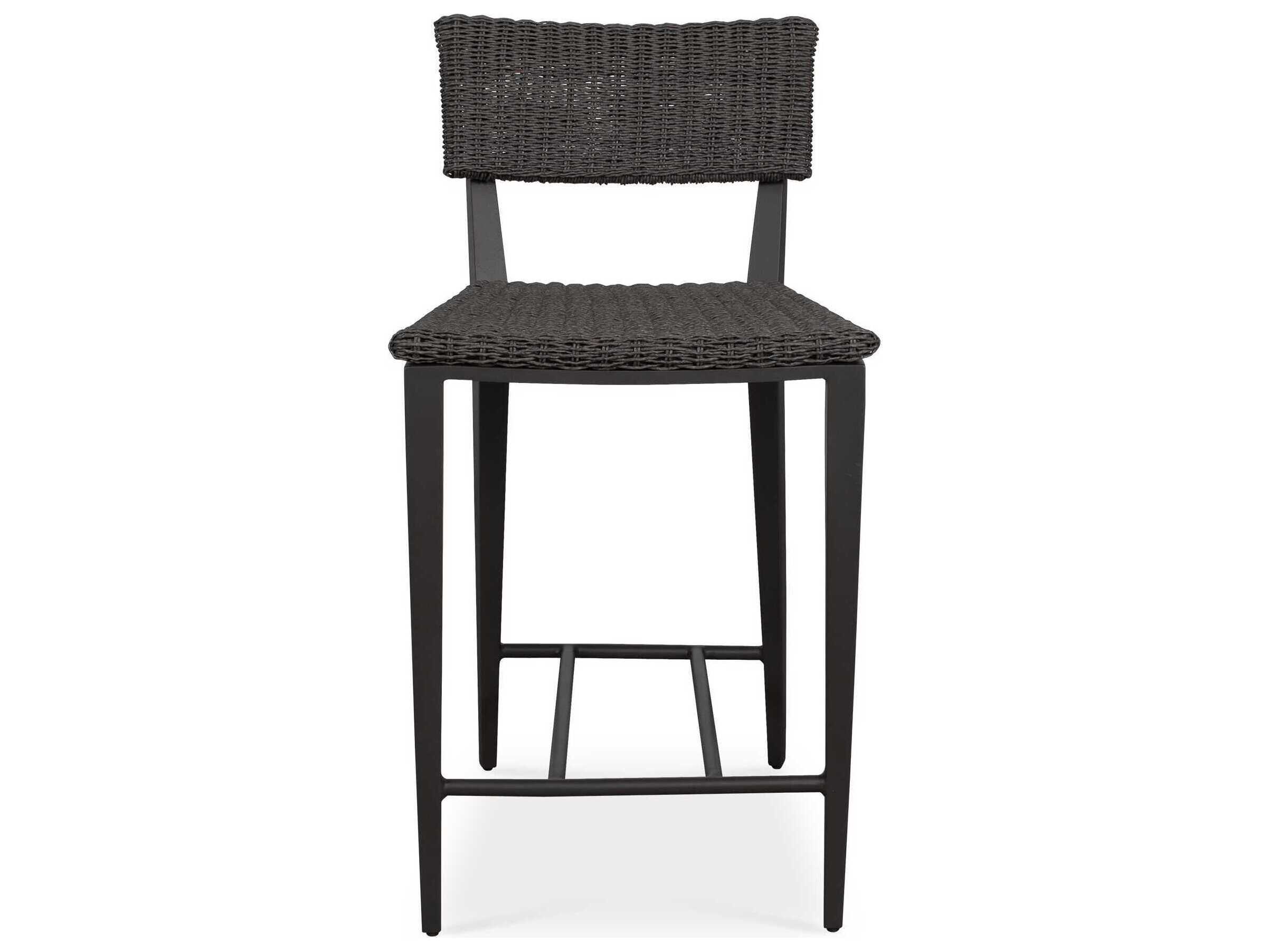 Uttermost Outdoor Calbas Java Black Aluminum Wicker Counter Stool
