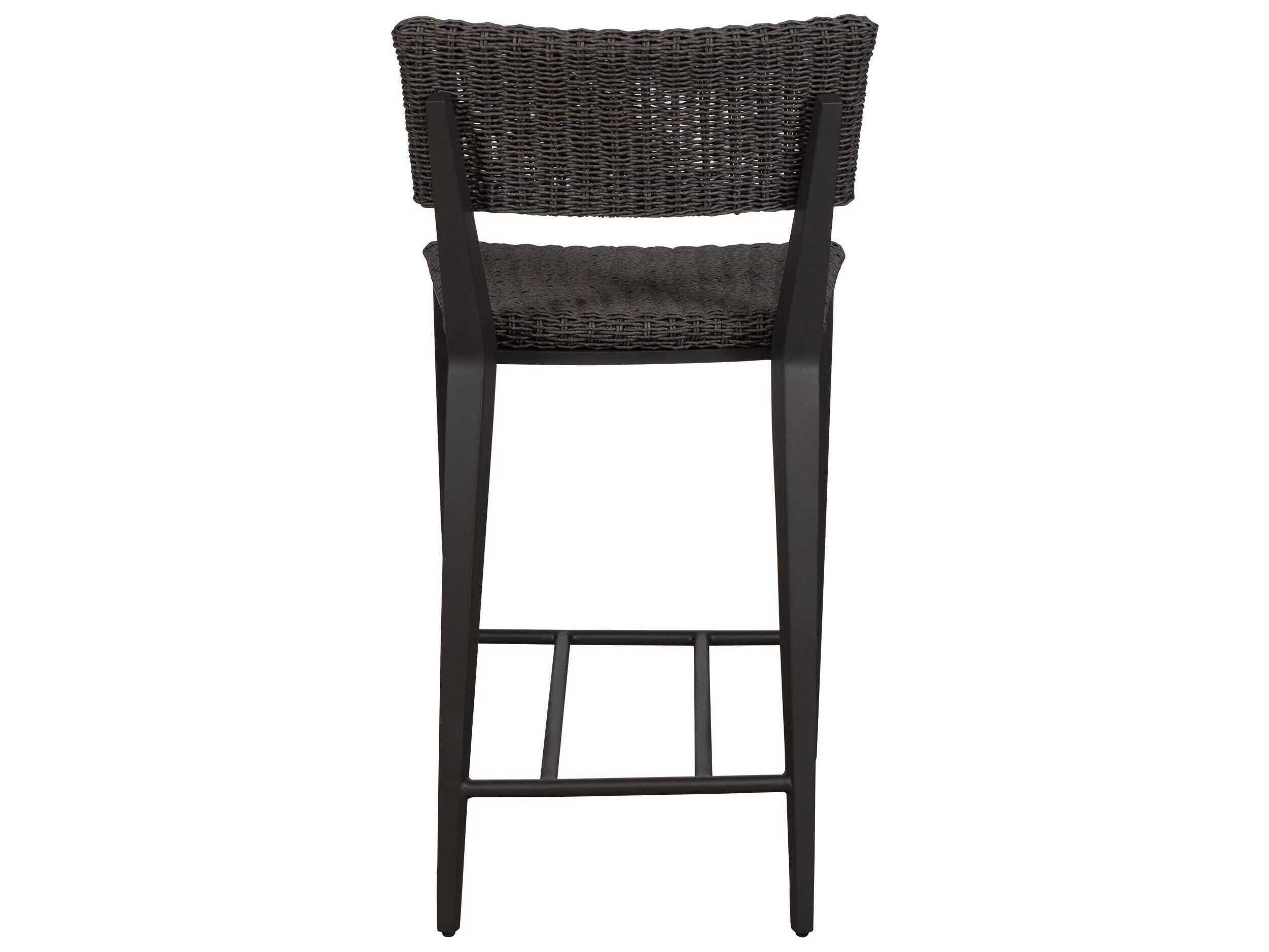 Uttermost Outdoor Calbas Java Black Aluminum Wicker Counter Stool