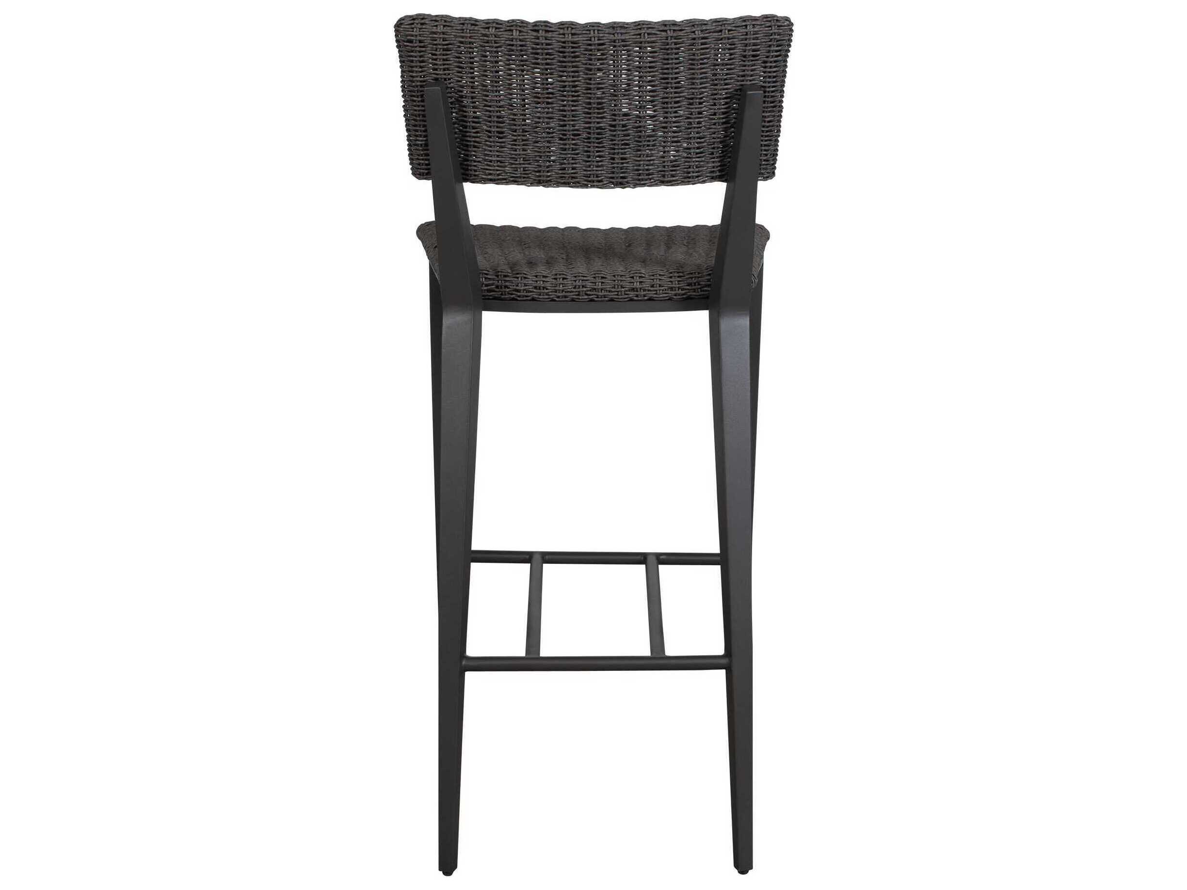 Uttermost Outdoor Calbas Java Black Aluminum Wicker Bar Stool