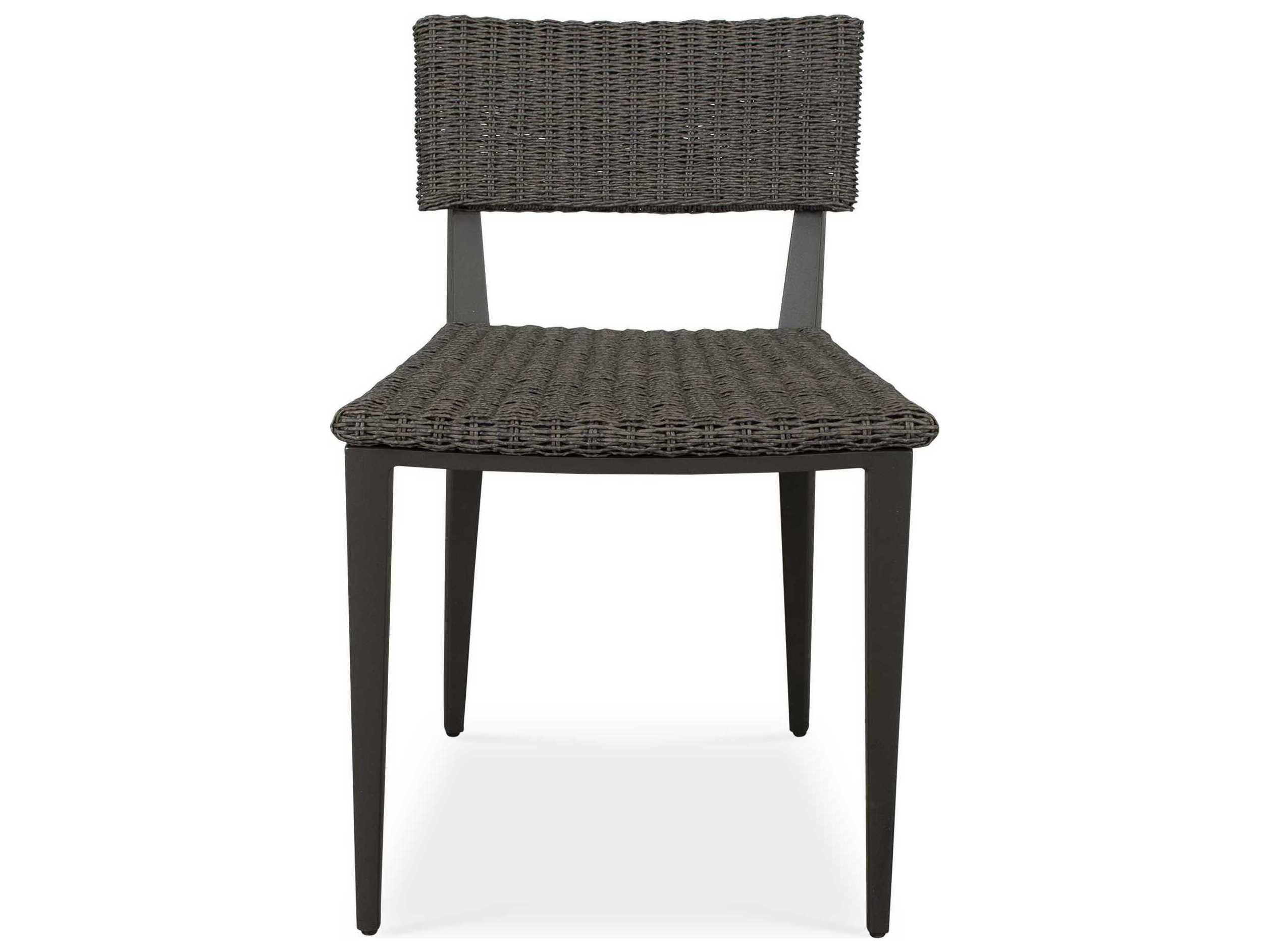 Uttermost Outdoor Calbas Java Black Aluminum Wicker Dining Chair