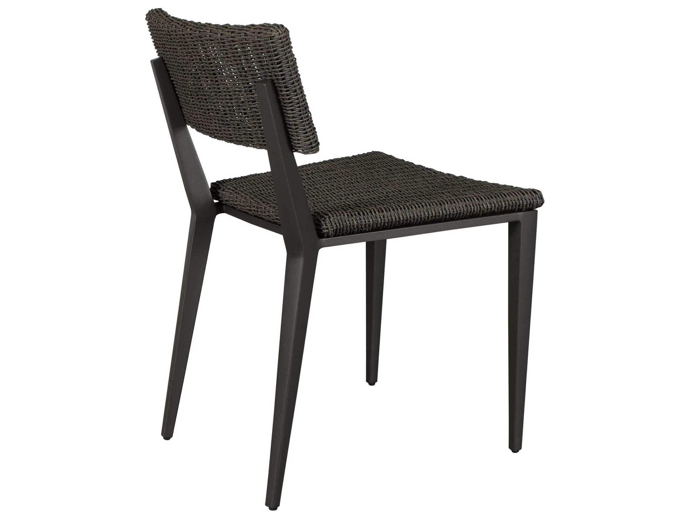 Uttermost Outdoor Calbas Java Black Aluminum Wicker Dining Chair