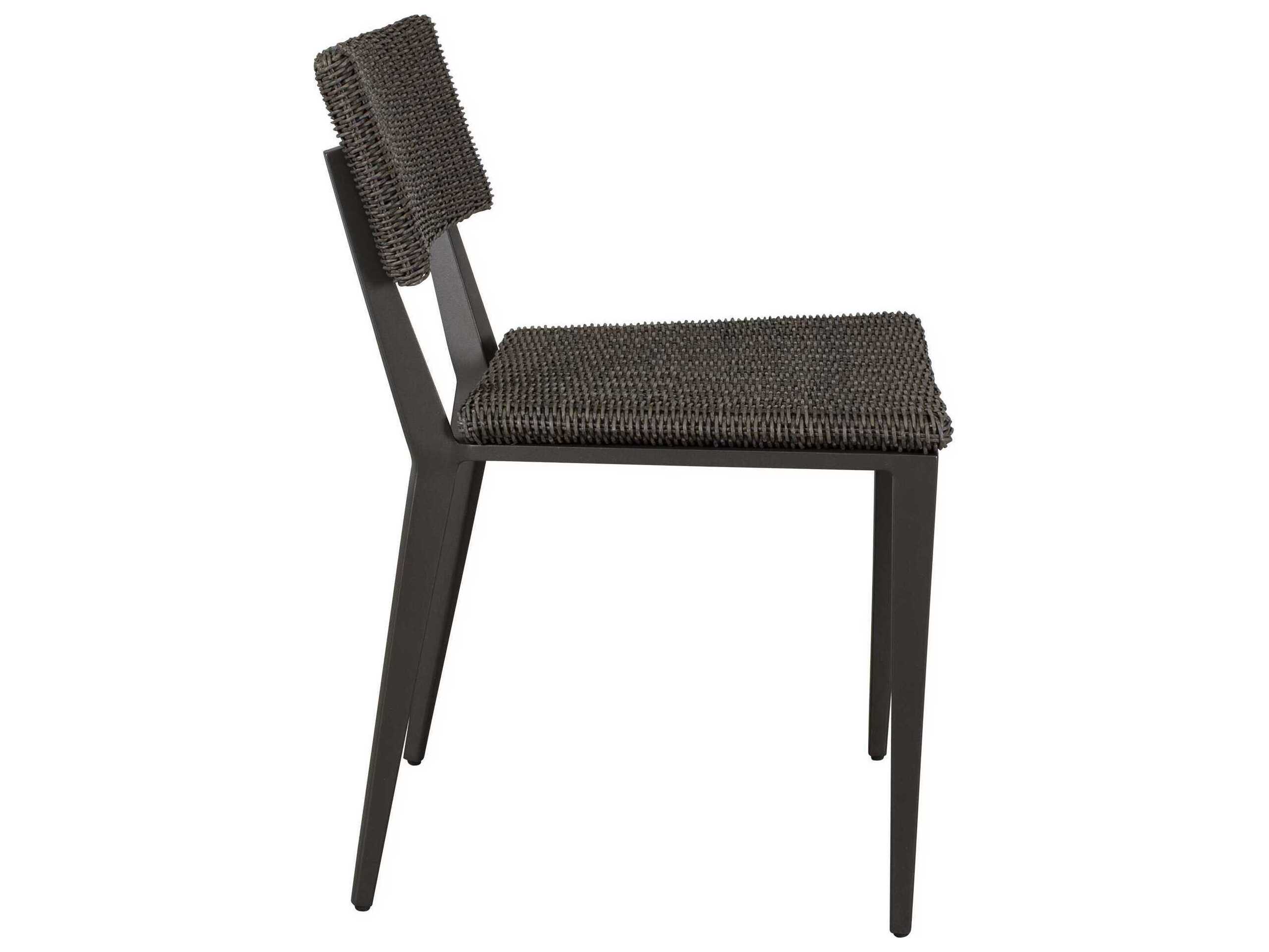 Uttermost Outdoor Calbas Java Black Aluminum Wicker Dining Chair