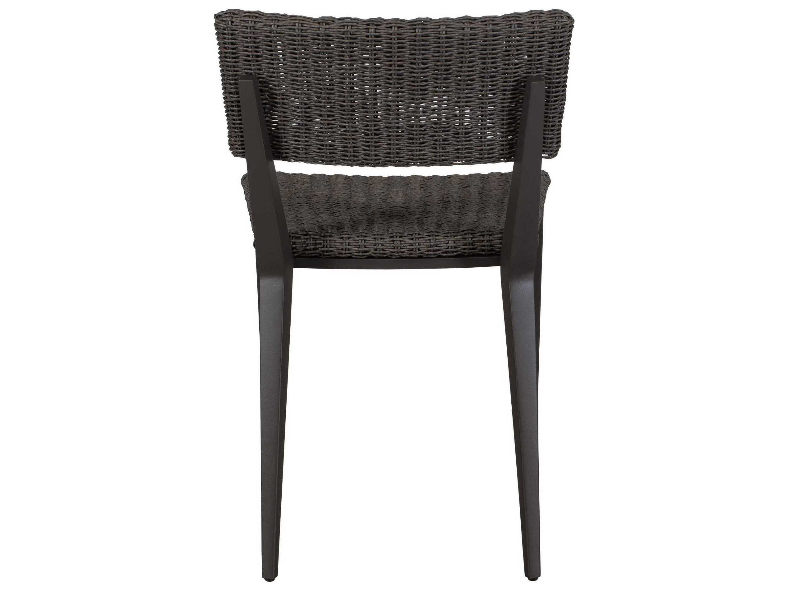 Uttermost Outdoor Calbas Java Black Aluminum Wicker Dining Chair