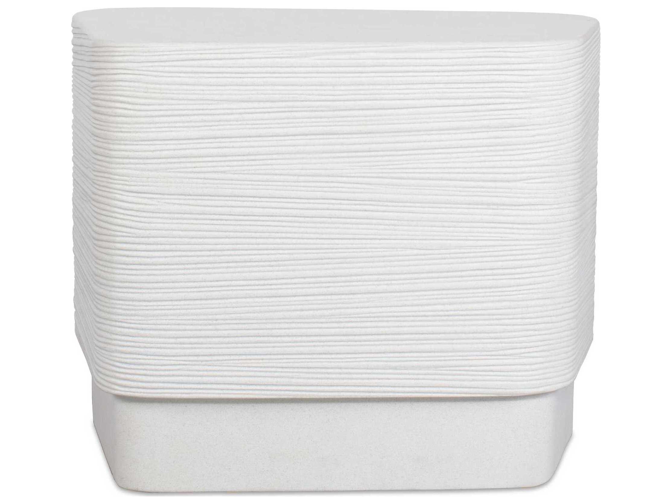 Uttermost Outdoor Saltwater White Concrete Rectangular End Table