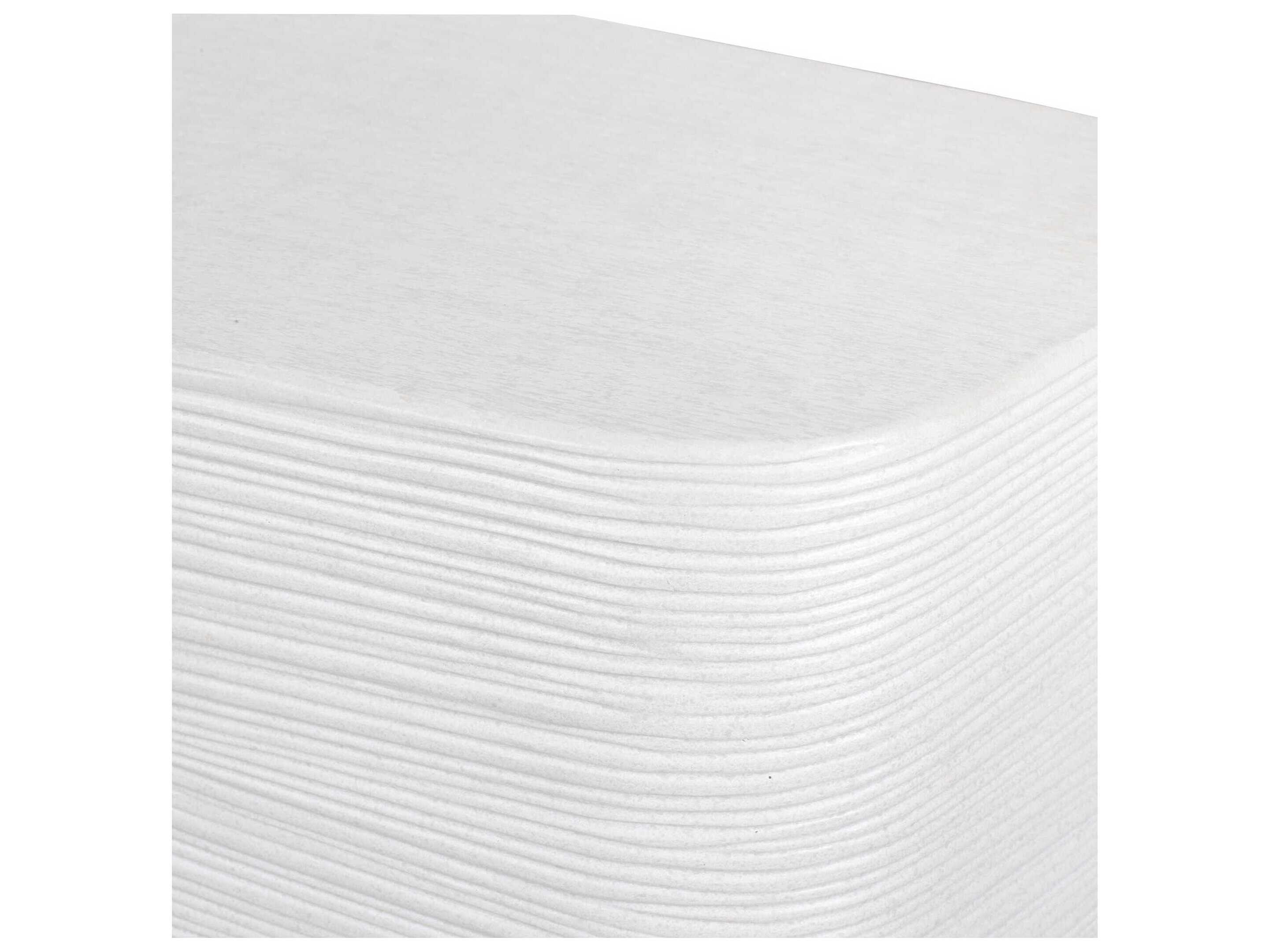 Uttermost Outdoor Saltwater White Concrete Rectangular End Table