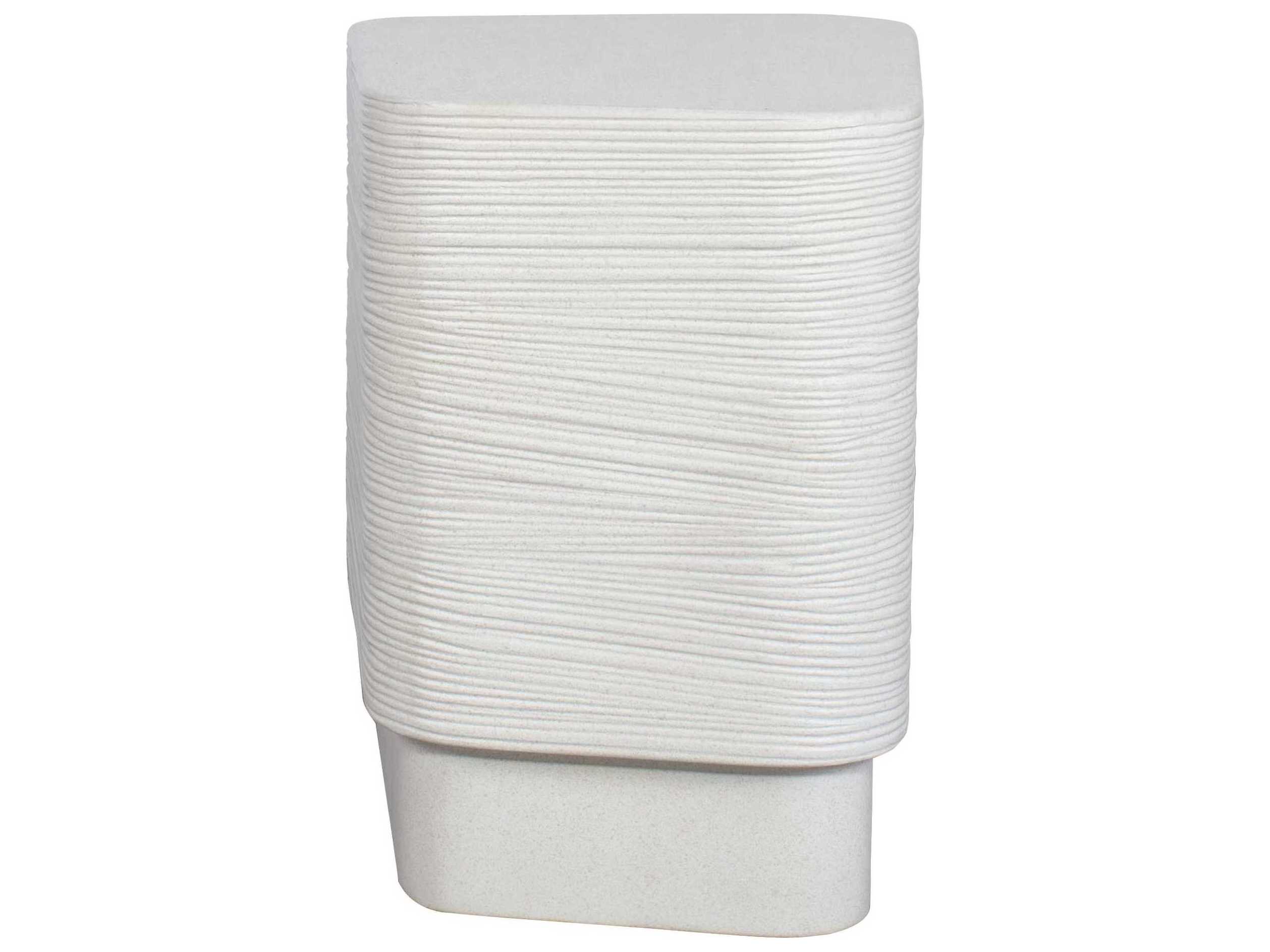 Uttermost Outdoor Saltwater White Concrete Rectangular End Table