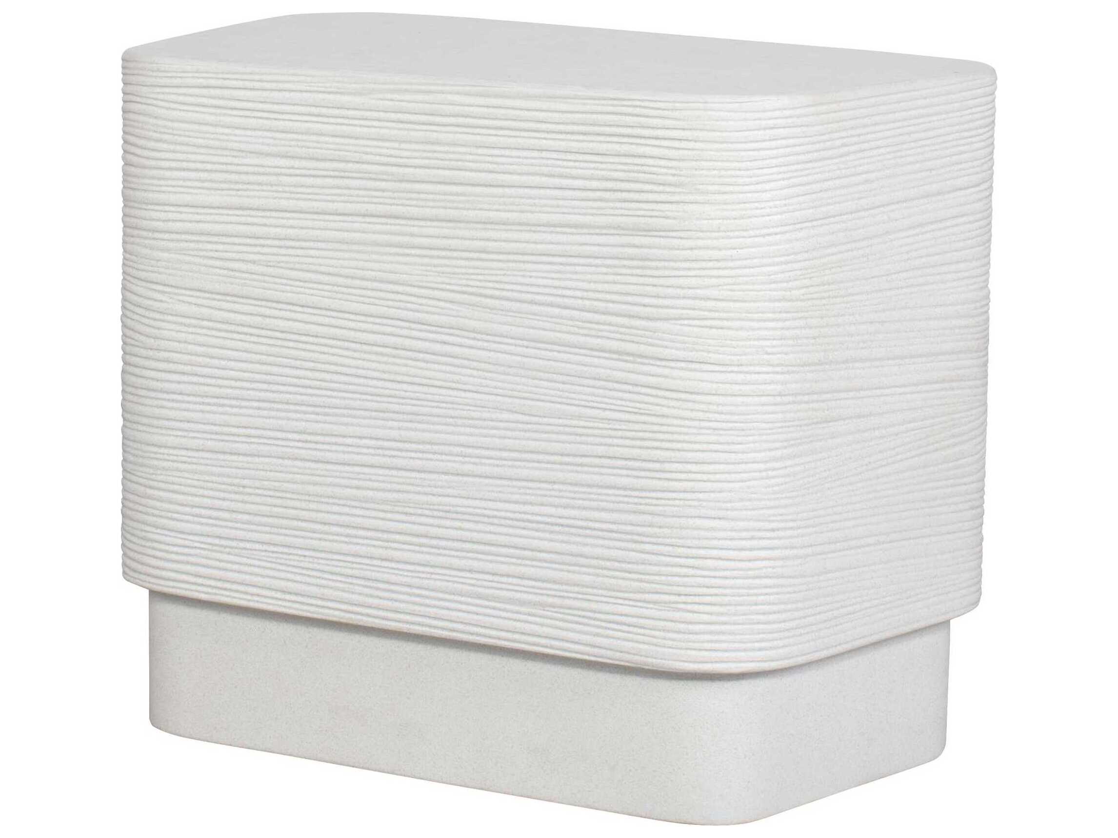 Uttermost Outdoor Saltwater White Concrete Rectangular End Table