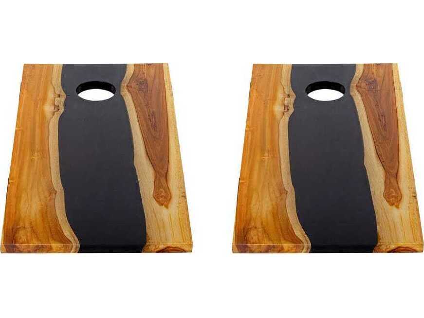 Uttermost Outdoor Clearwood Black Cornhole Game Set of 2