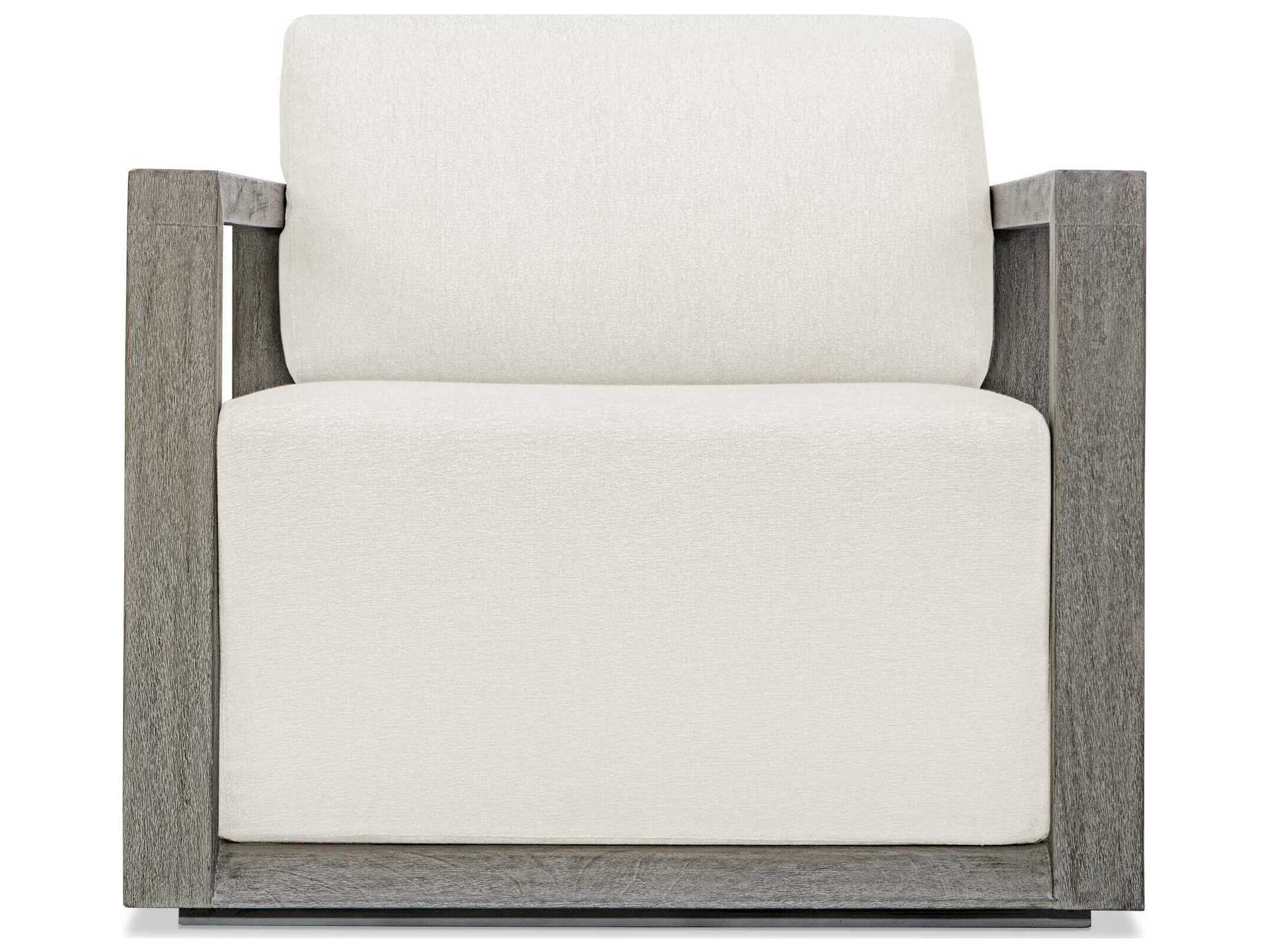 Uttermost Outdoor Remsen Weathered Gray Oyster White Wood Cushion Lounge Chair