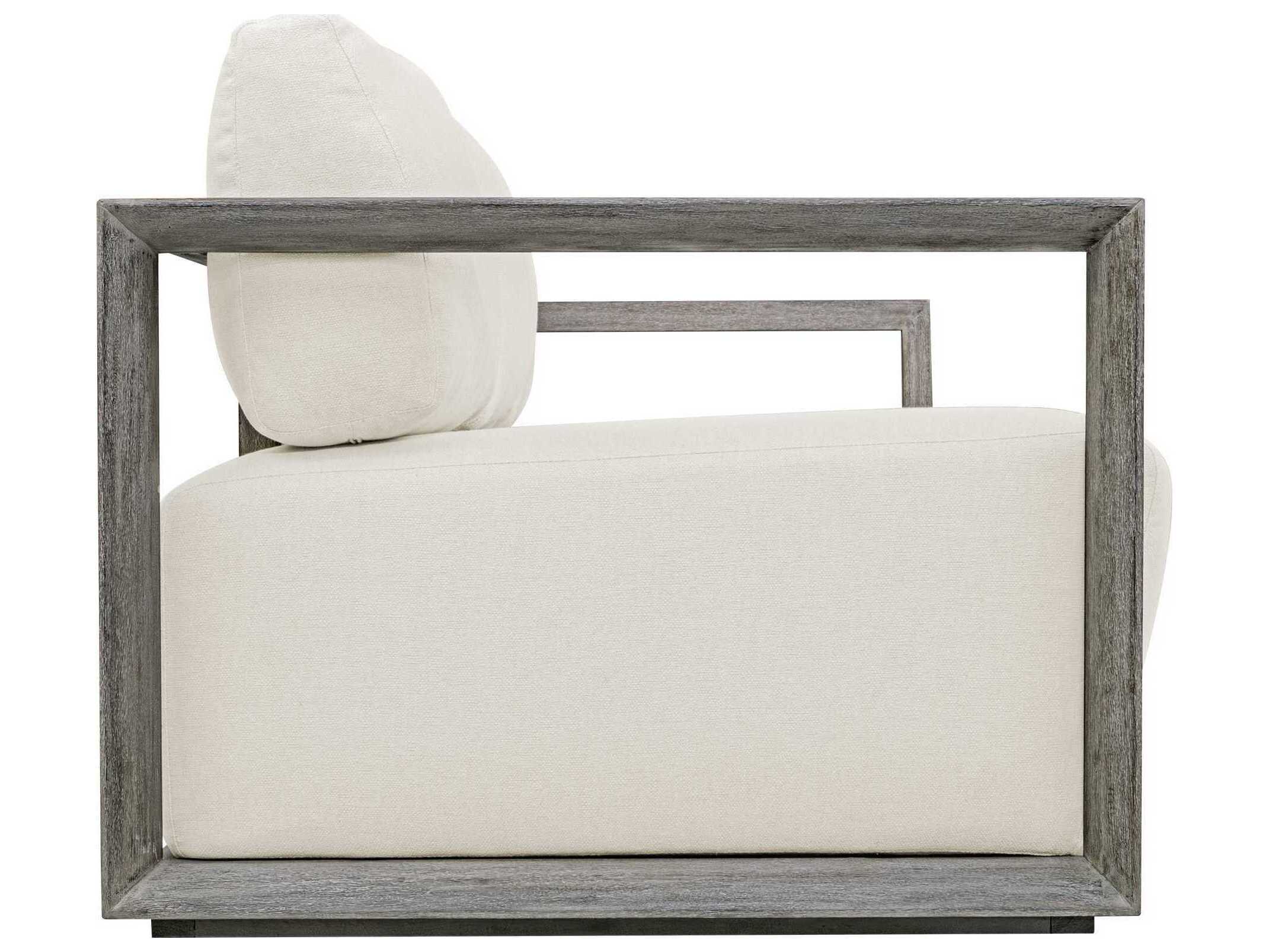 Uttermost Outdoor Remsen Weathered Gray Oyster White Wood Cushion Sofa