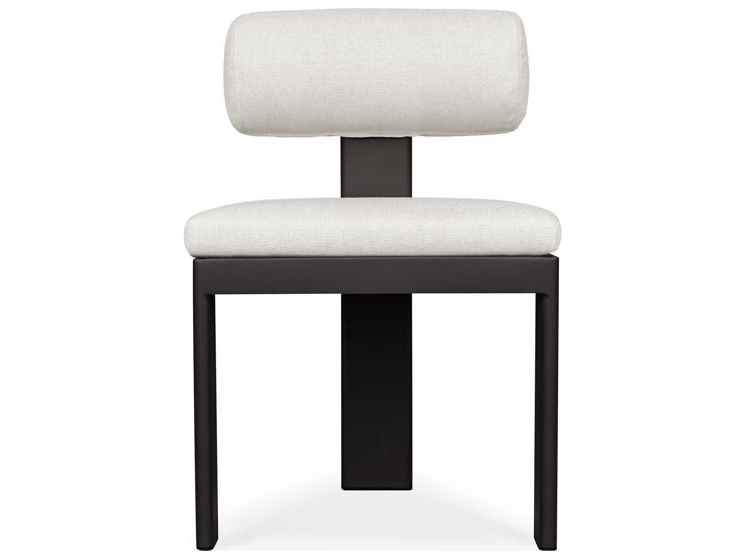 Uttermost Outdoor Bolster Back Java Black Oyster White Aluminum Cushion Dining Chair