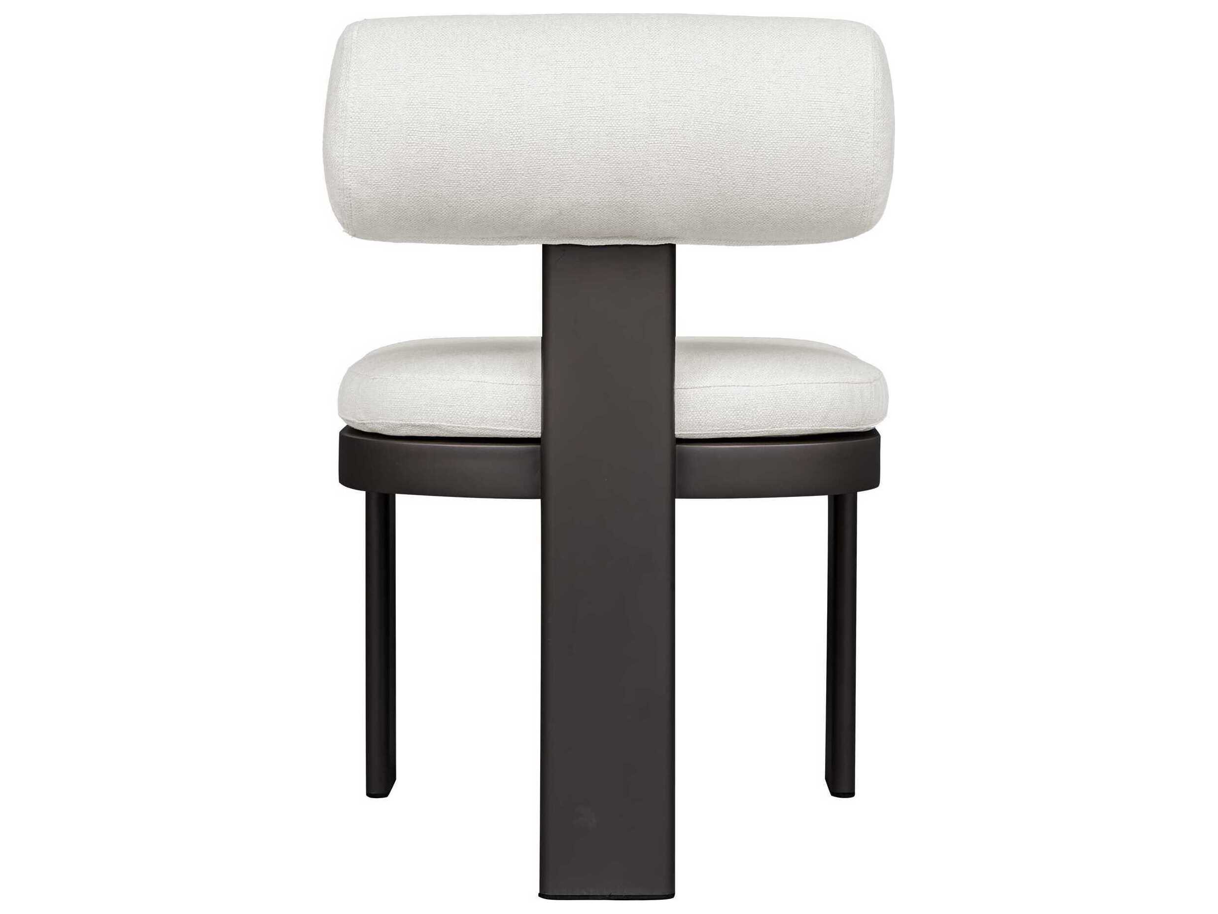 Uttermost Outdoor Bolster Back Java Black Oyster White Aluminum Cushion Dining Chair