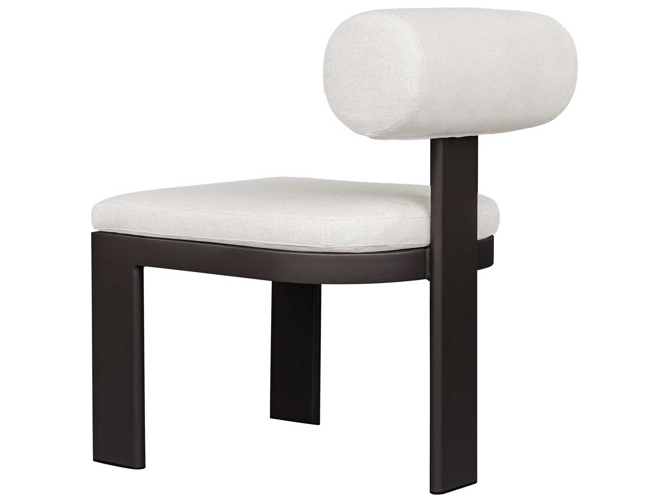 Uttermost Outdoor Bolster Back Java Black Oyster White Aluminum Cushion Dining Chair