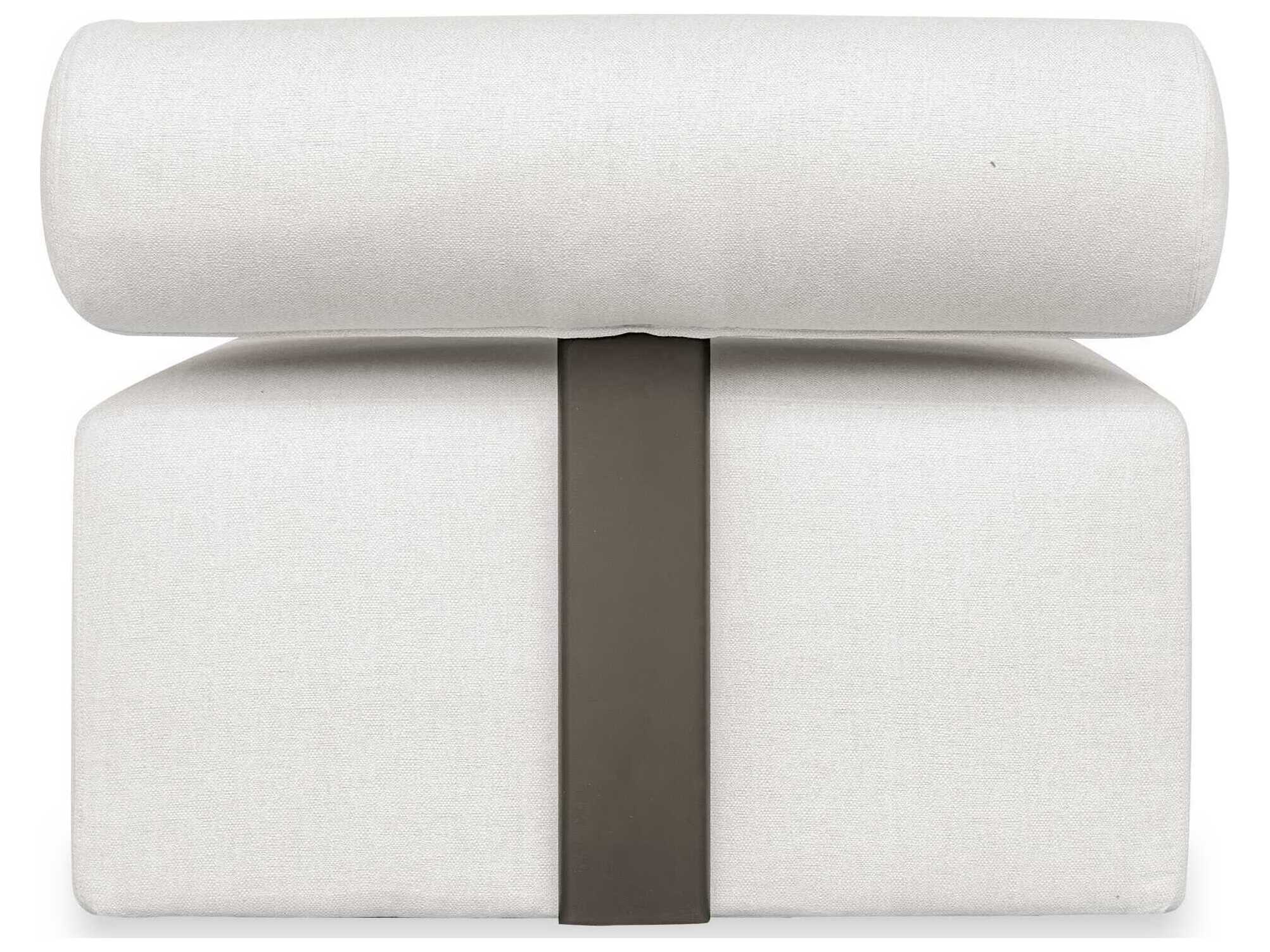 Uttermost Outdoor Bolster Back Java Black Oyster White Aluminum Cushion Lounge Chair