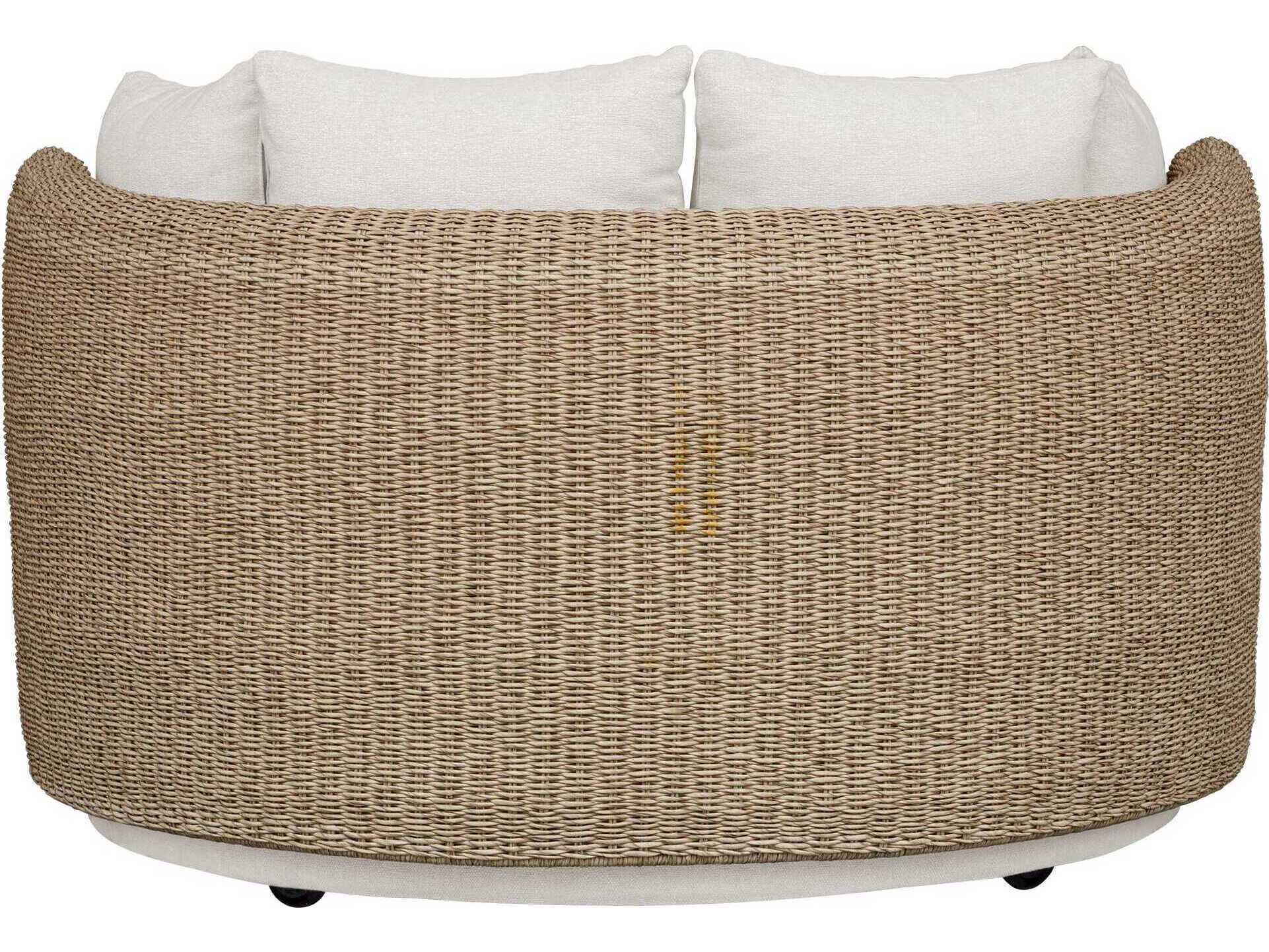 Uttermost Outdoor Sunset Light Gray Oyster White Wicker Cushion Lounge Bed