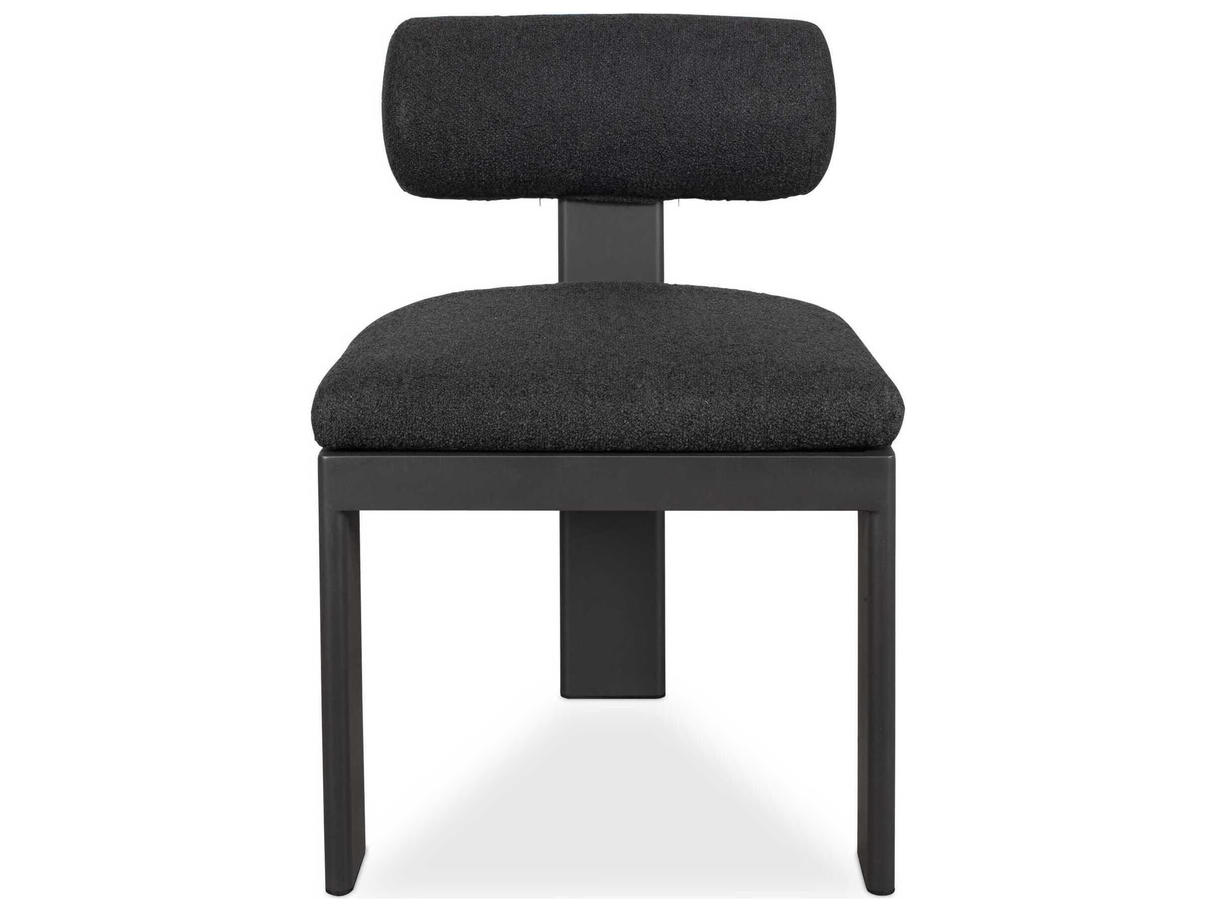 Uttermost Outdoor Bolster Back Java Black Charcoal Aluminum Cushion Dining Chair