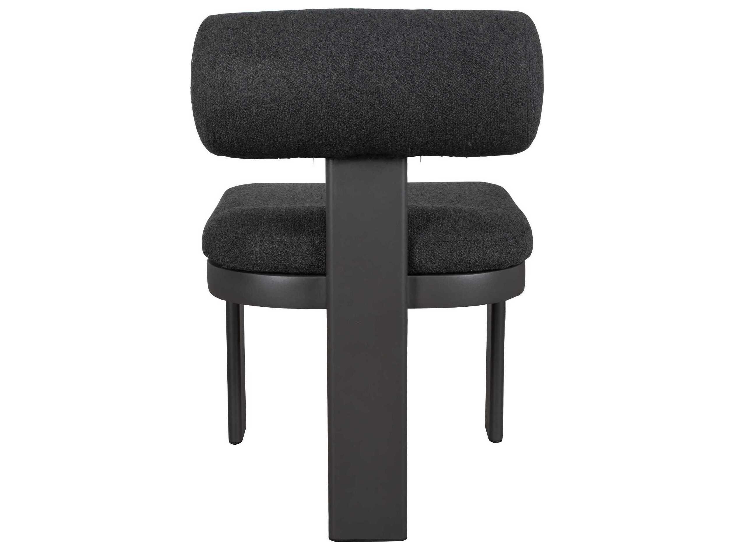 Uttermost Outdoor Bolster Back Java Black Charcoal Aluminum Cushion Dining Chair