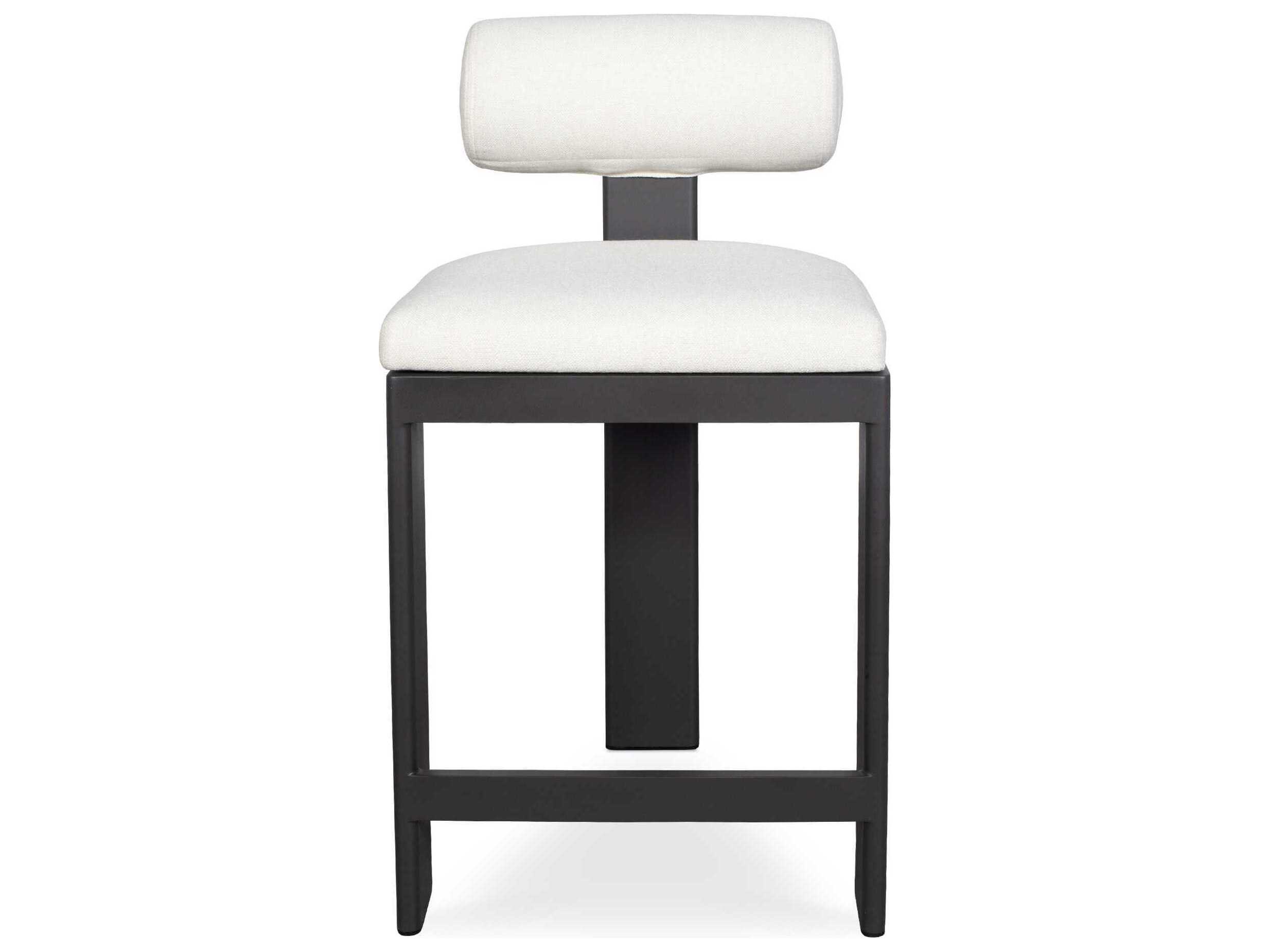 Uttermost Outdoor Bolster Back Java Black Oyster White Aluminum Cushion Counter Stool