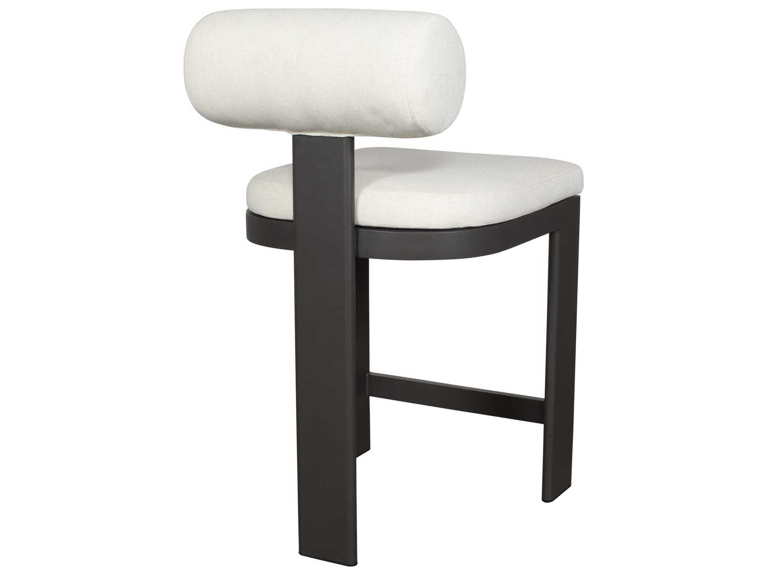 Uttermost Outdoor Bolster Back Java Black Oyster White Aluminum Cushion Counter Stool