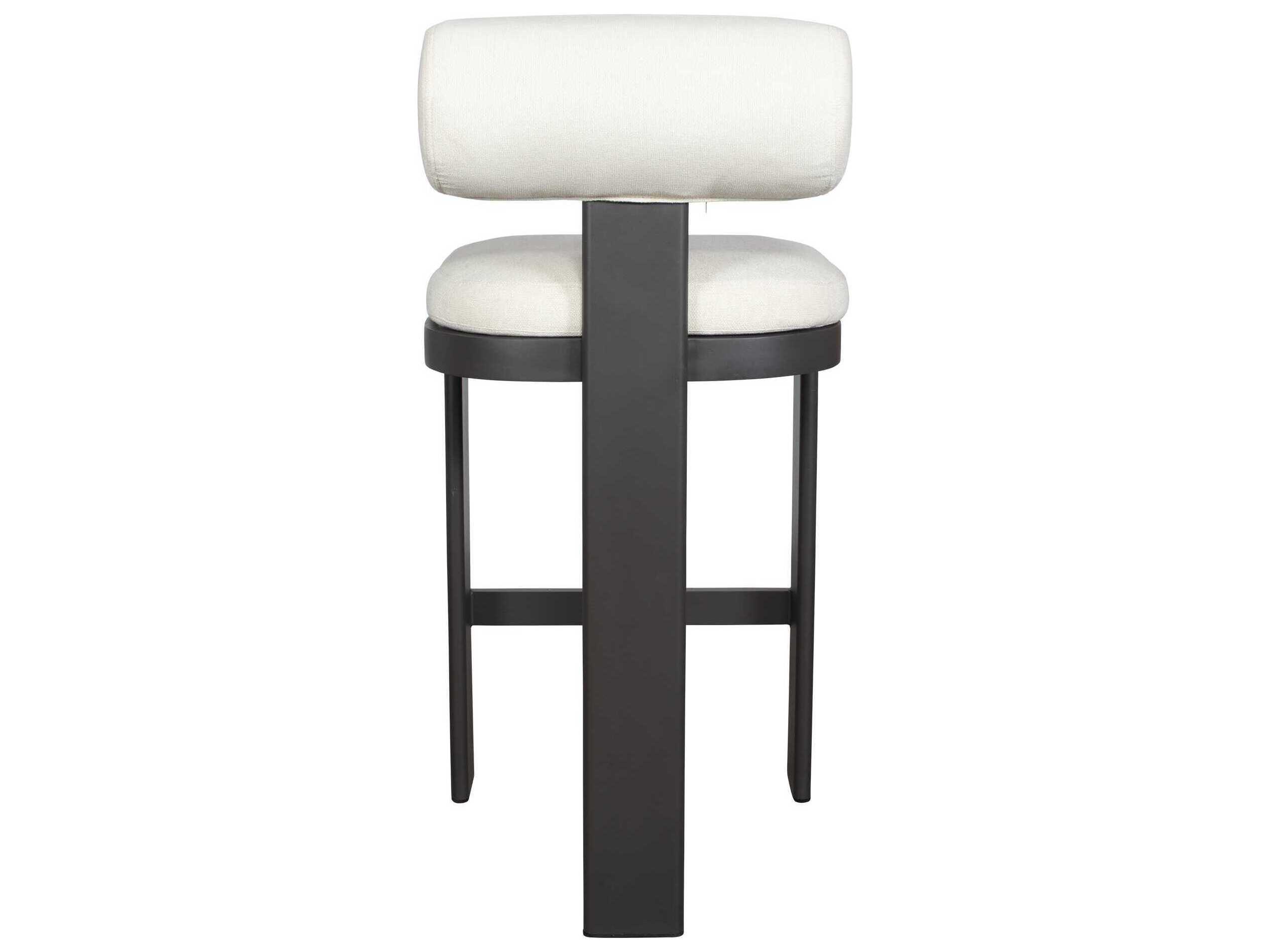 Uttermost Outdoor Bolster Back Java Black Oyster White Aluminum Cushion Bar Stool