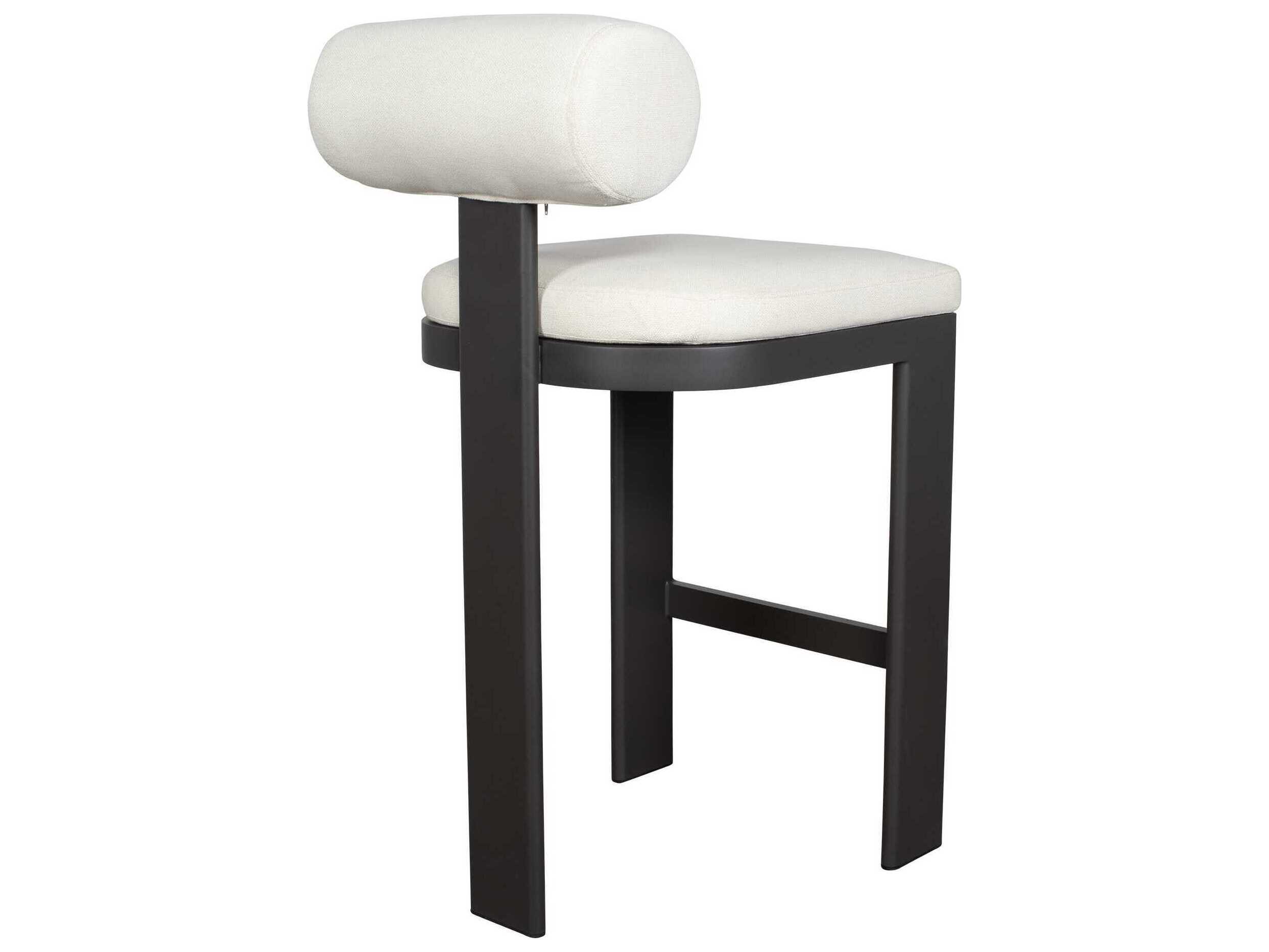 Uttermost Outdoor Bolster Back Java Black Oyster White Aluminum Cushion Bar Stool