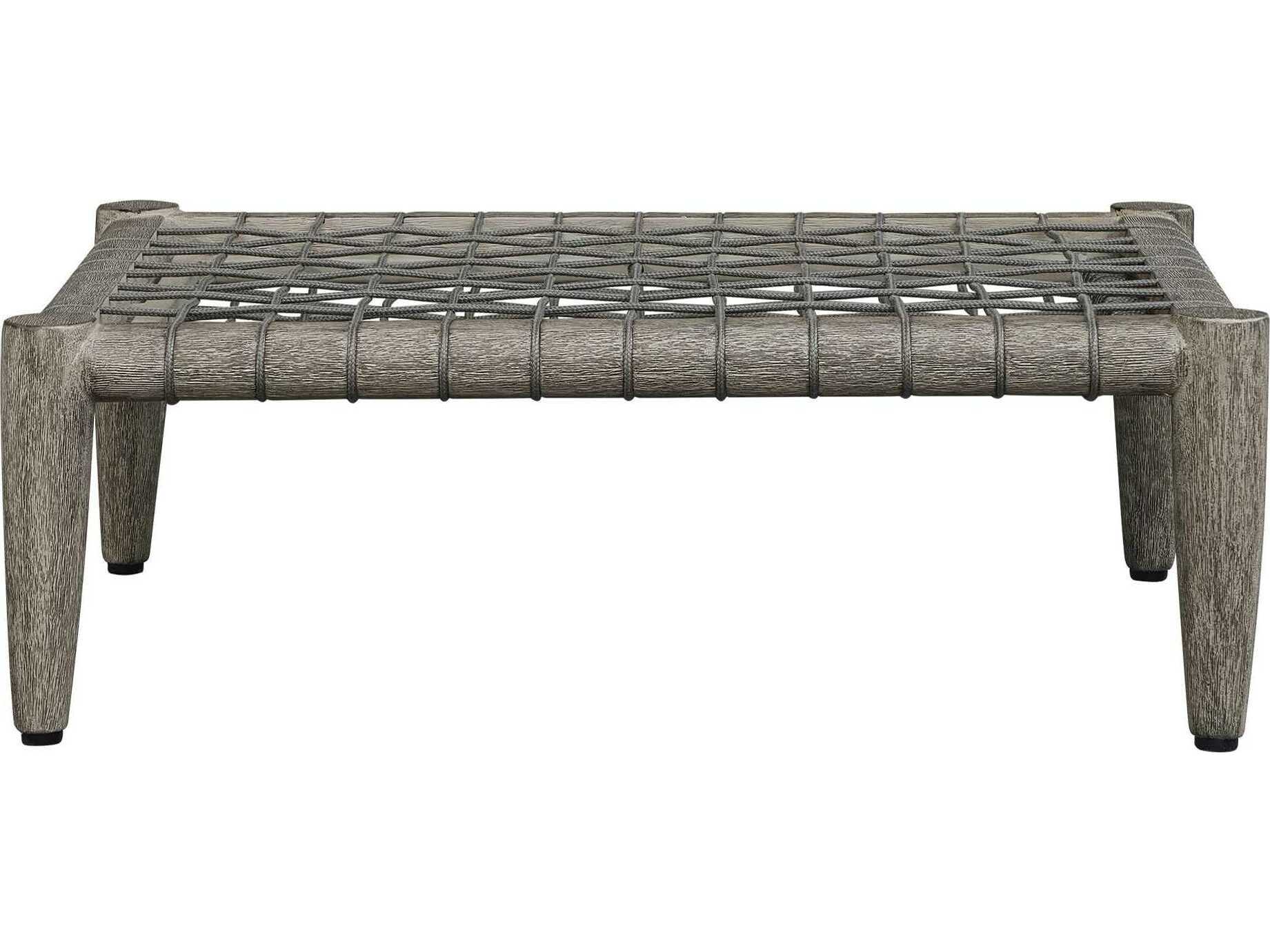 Uttermost Outdoor Borneo Wood Cushion Ottoman