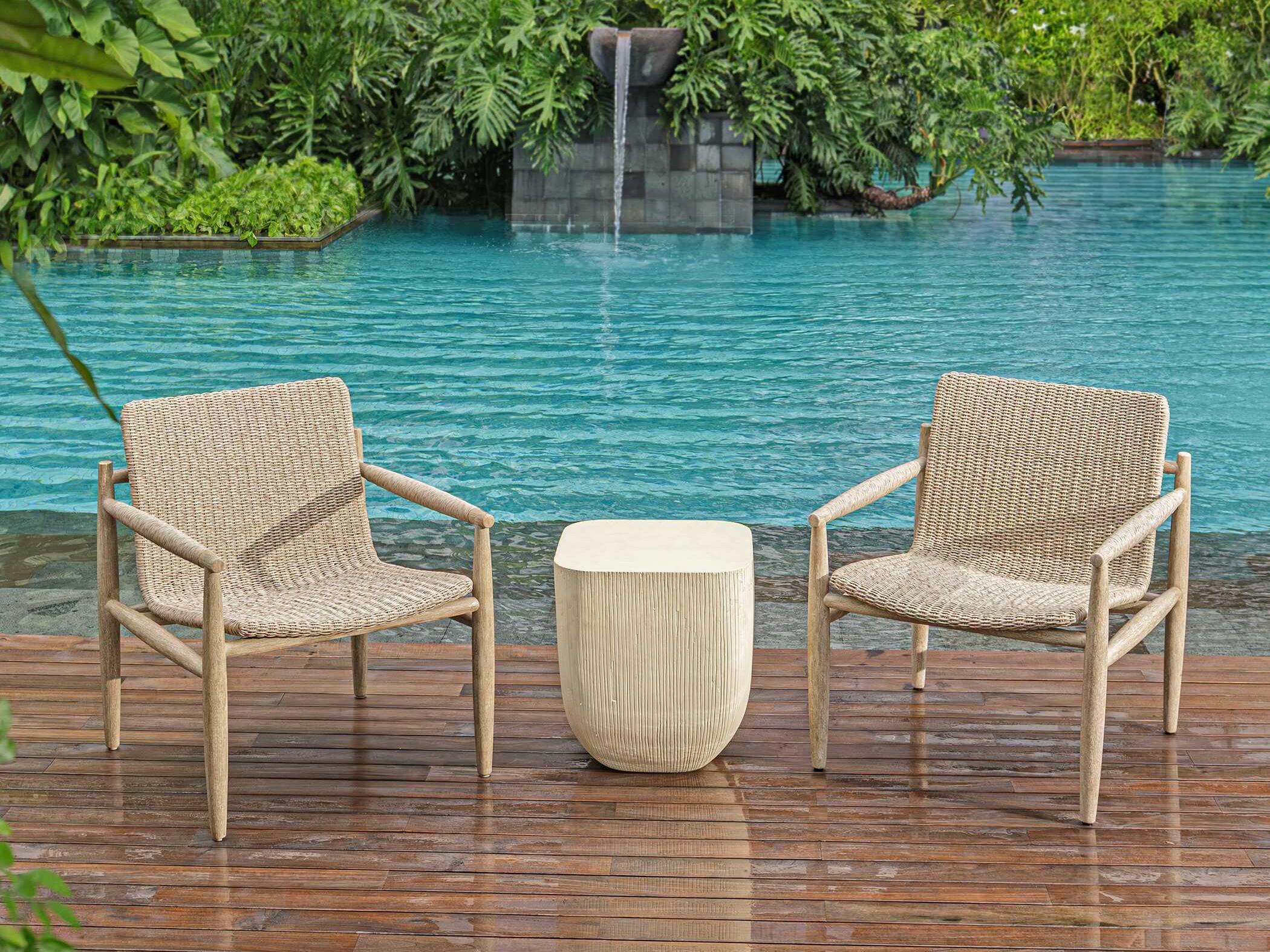 Uttermost Outdoor Sumba Wood Wicker Lounge Set