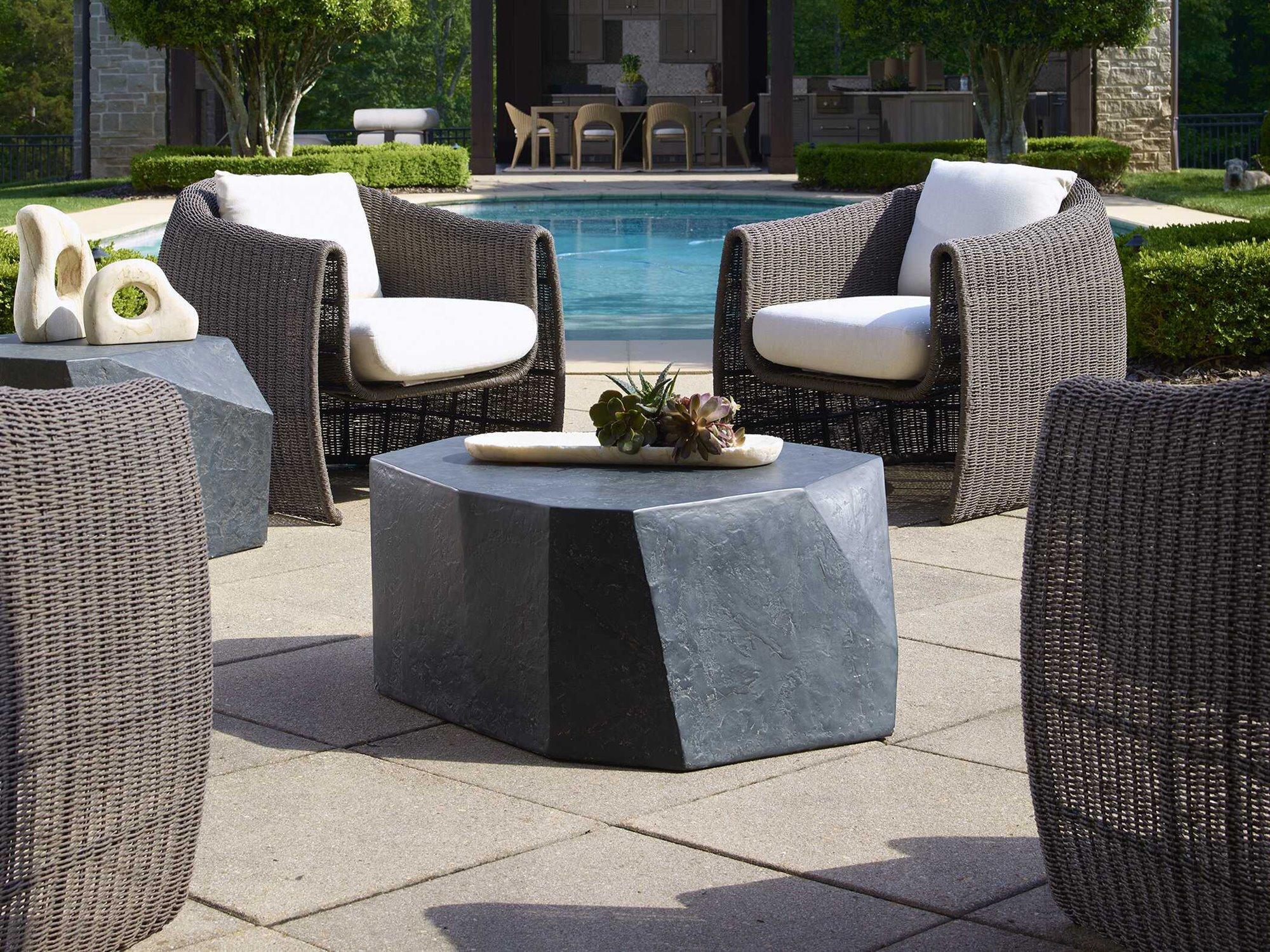 Uttermost Outdoor Tropic Concrete Cushion Lounge Set