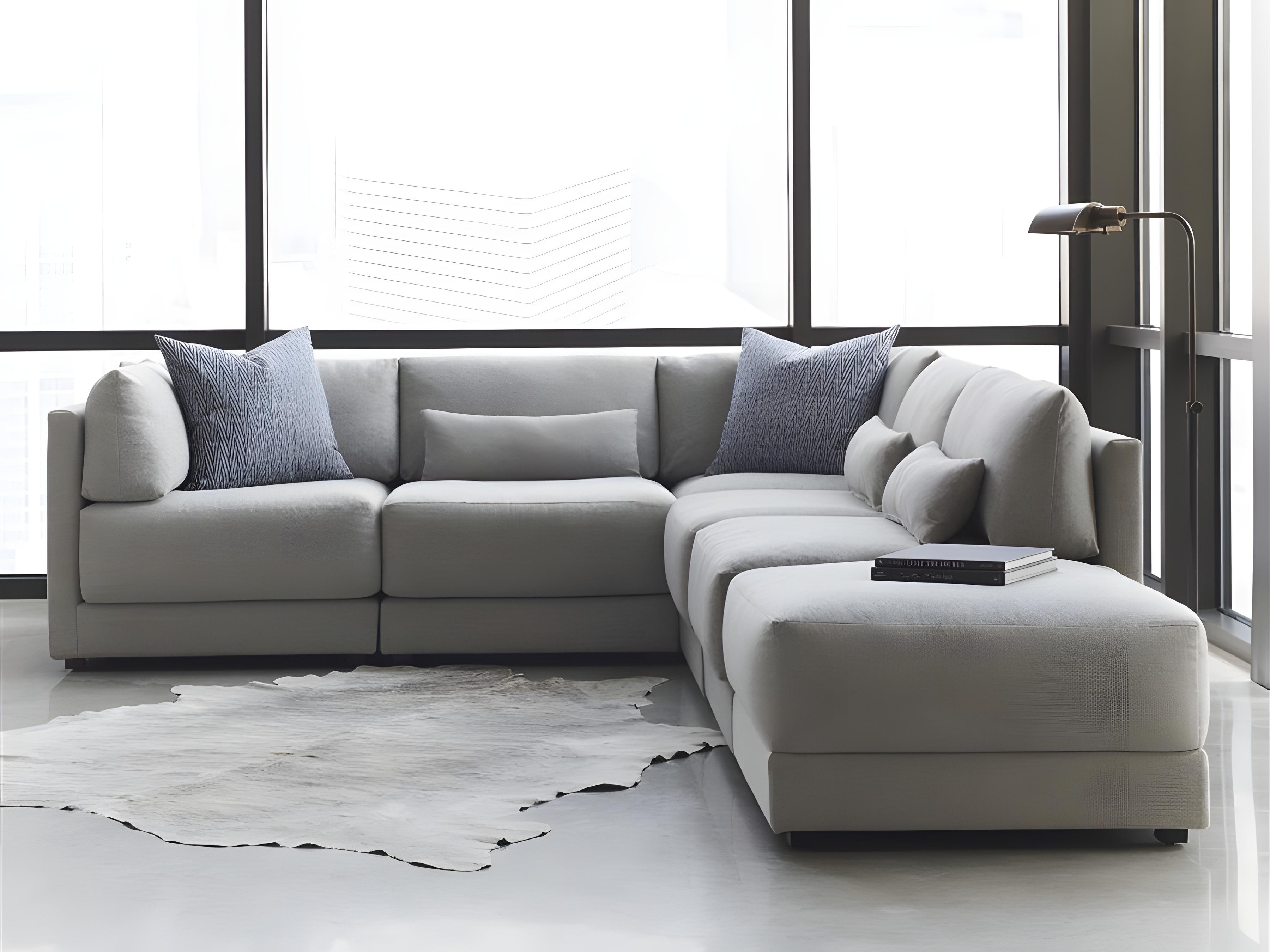 Vanguard Furniture Ease Beige Upholstered Sectional Sofa