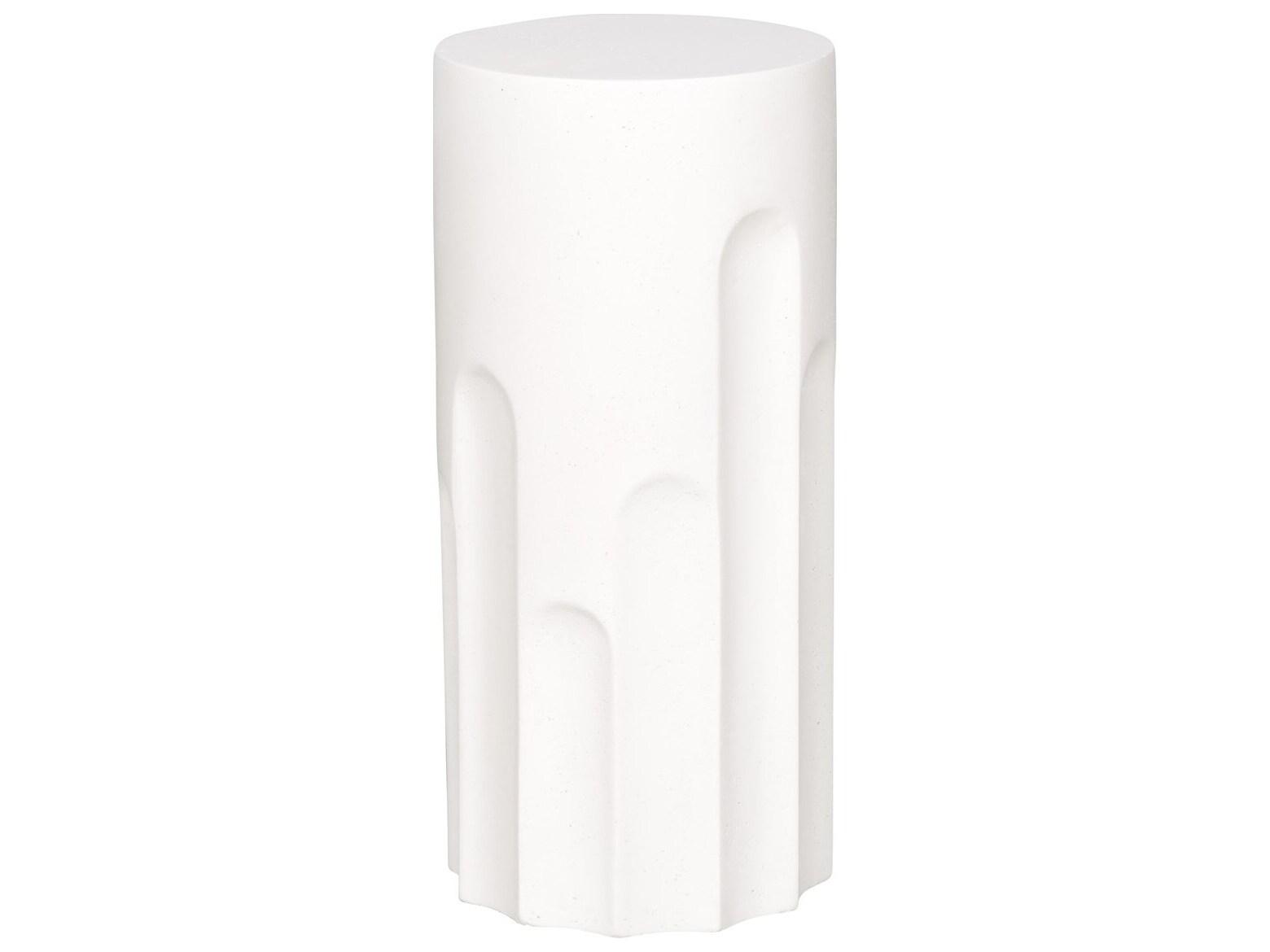 Vanguard Furniture Dorian Stone Cast White Round Spot Table