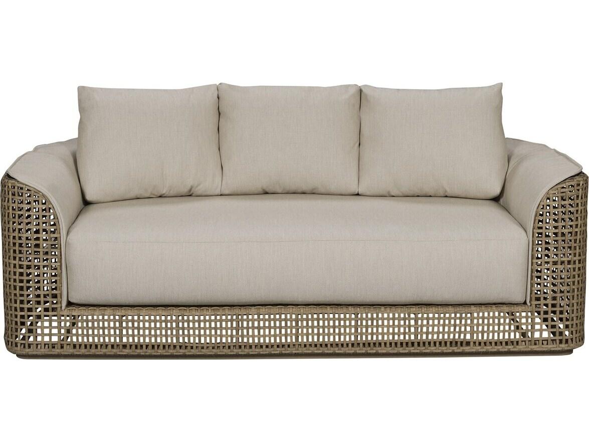 Vanguard Furniture Outdoor Bliss Bench Seat Mid Sofa w/ Blanket