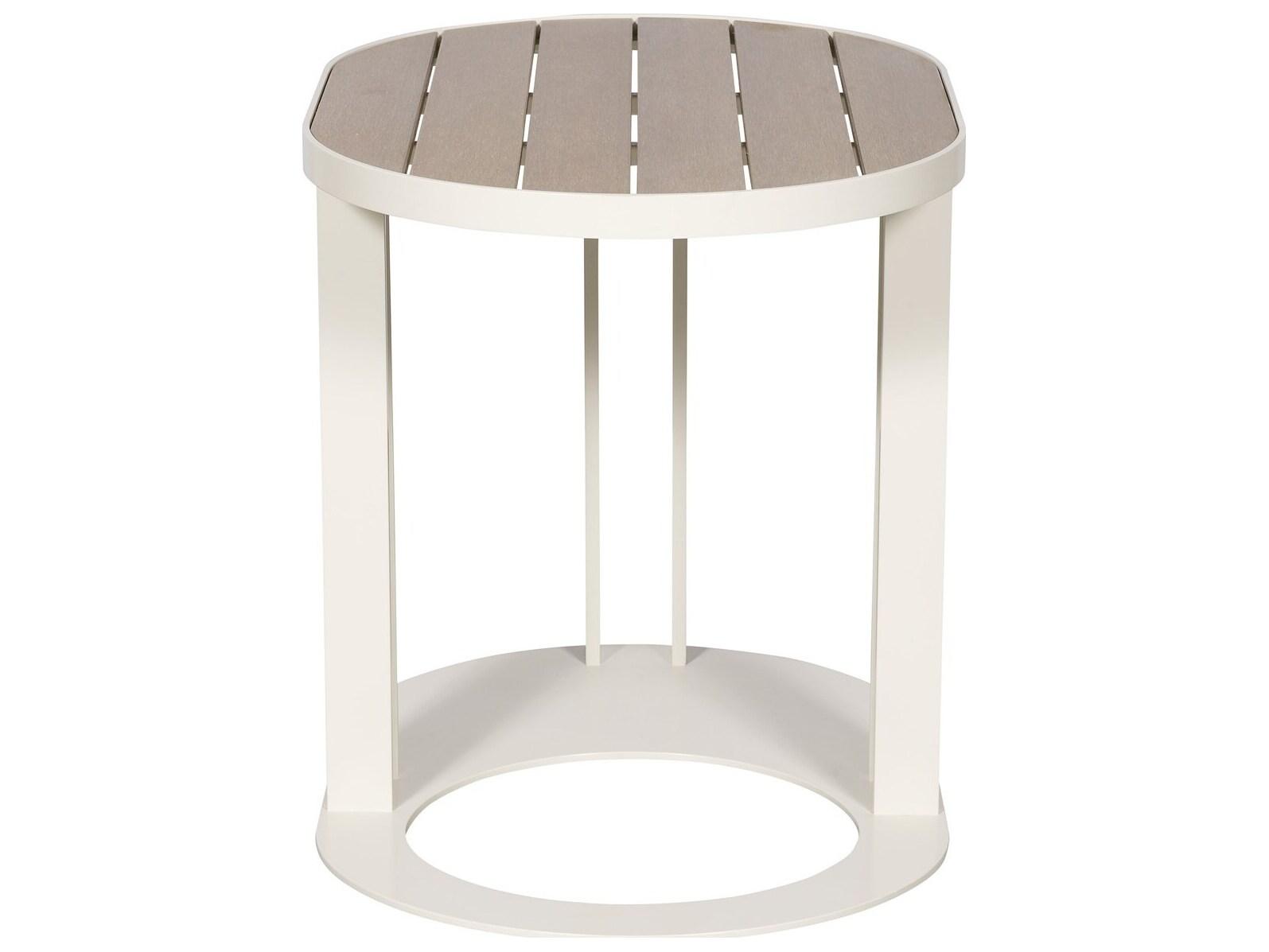Vanguard Furniture Michael Weiss Montecito Aluminum White Shimmer Oval Accent Table