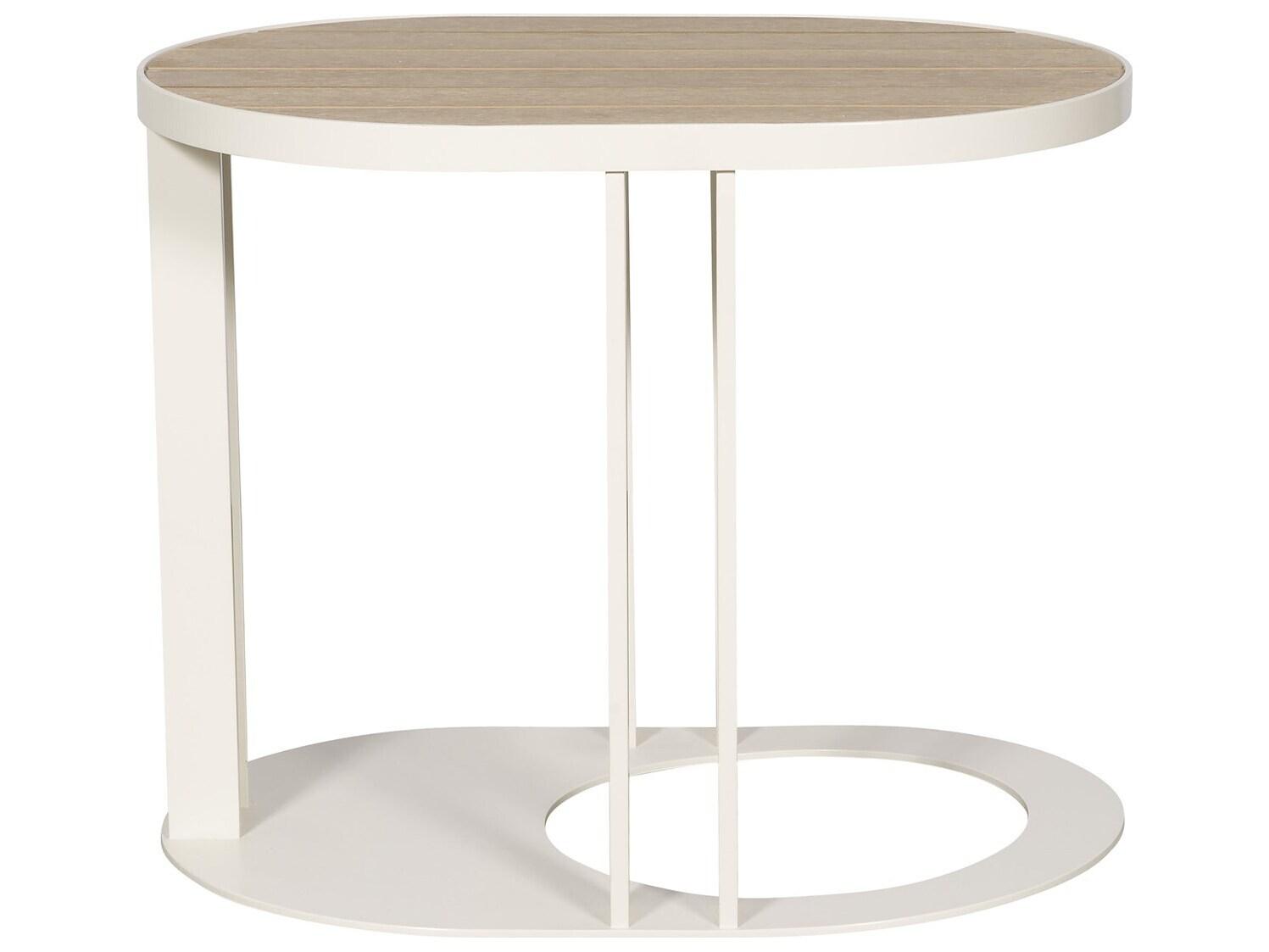 Vanguard Furniture Michael Weiss Montecito Aluminum White Shimmer Oval Accent Table