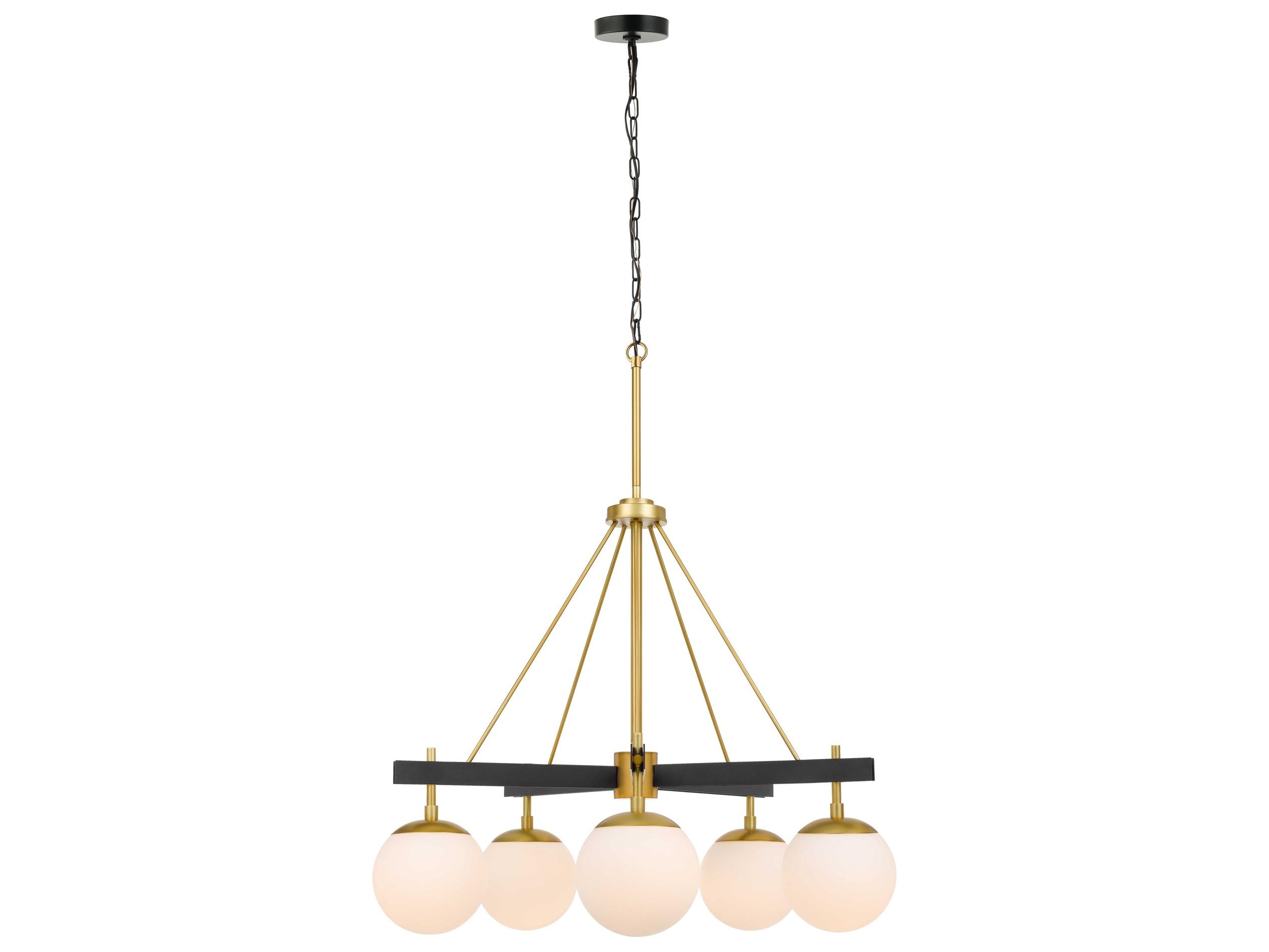 Varaluz Allie Brass Globe Chandelier