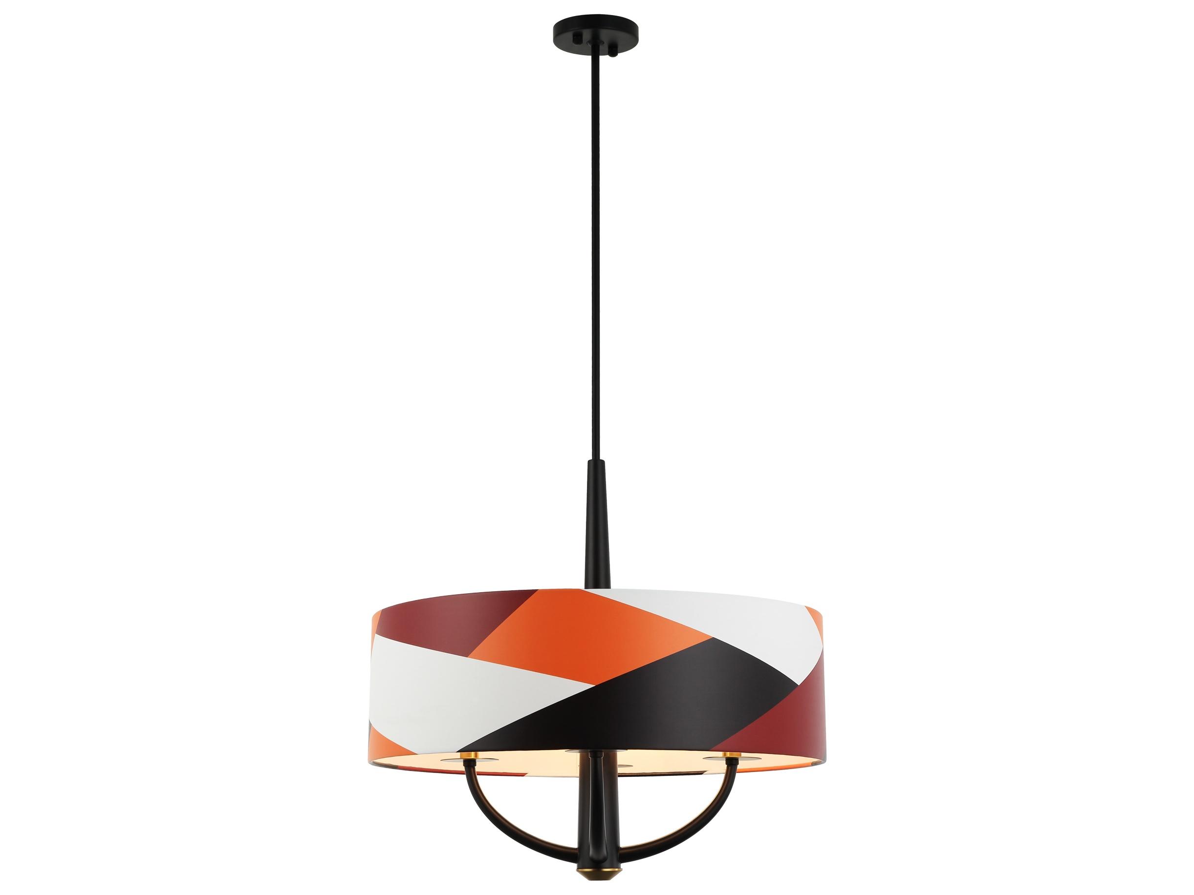 Varaluz Patchwork Black Drum Pendant