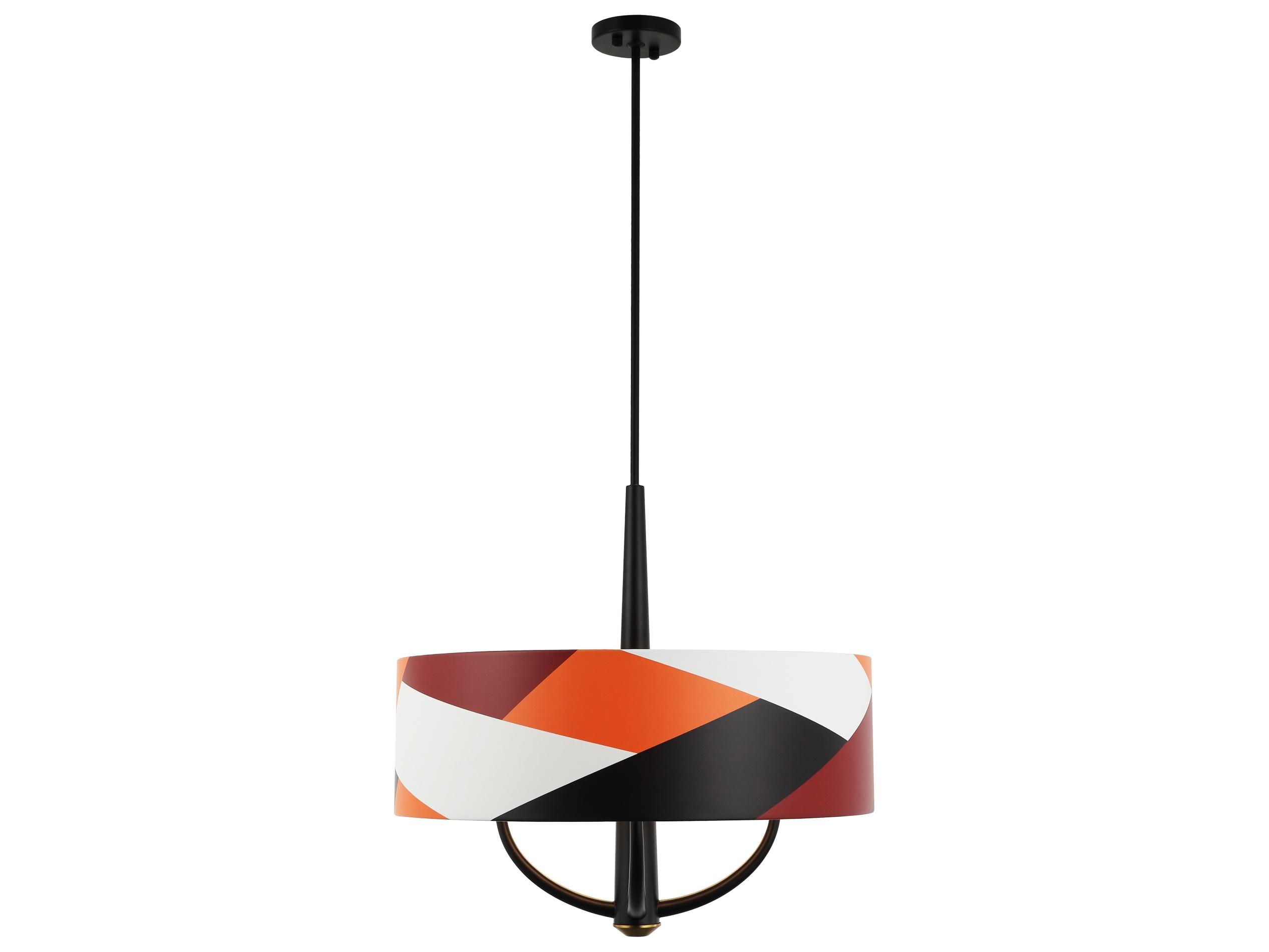 Varaluz Patchwork Black Drum Pendant