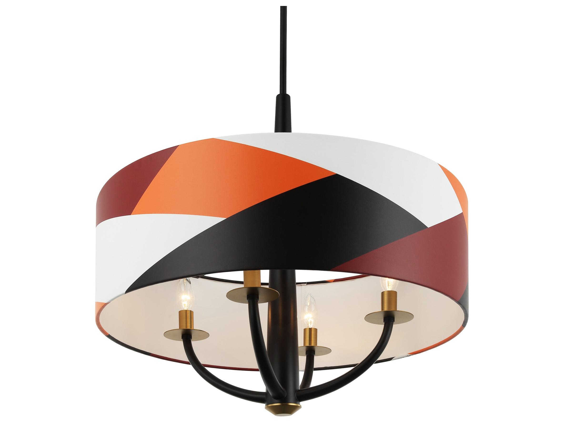 Varaluz Patchwork Black Drum Pendant