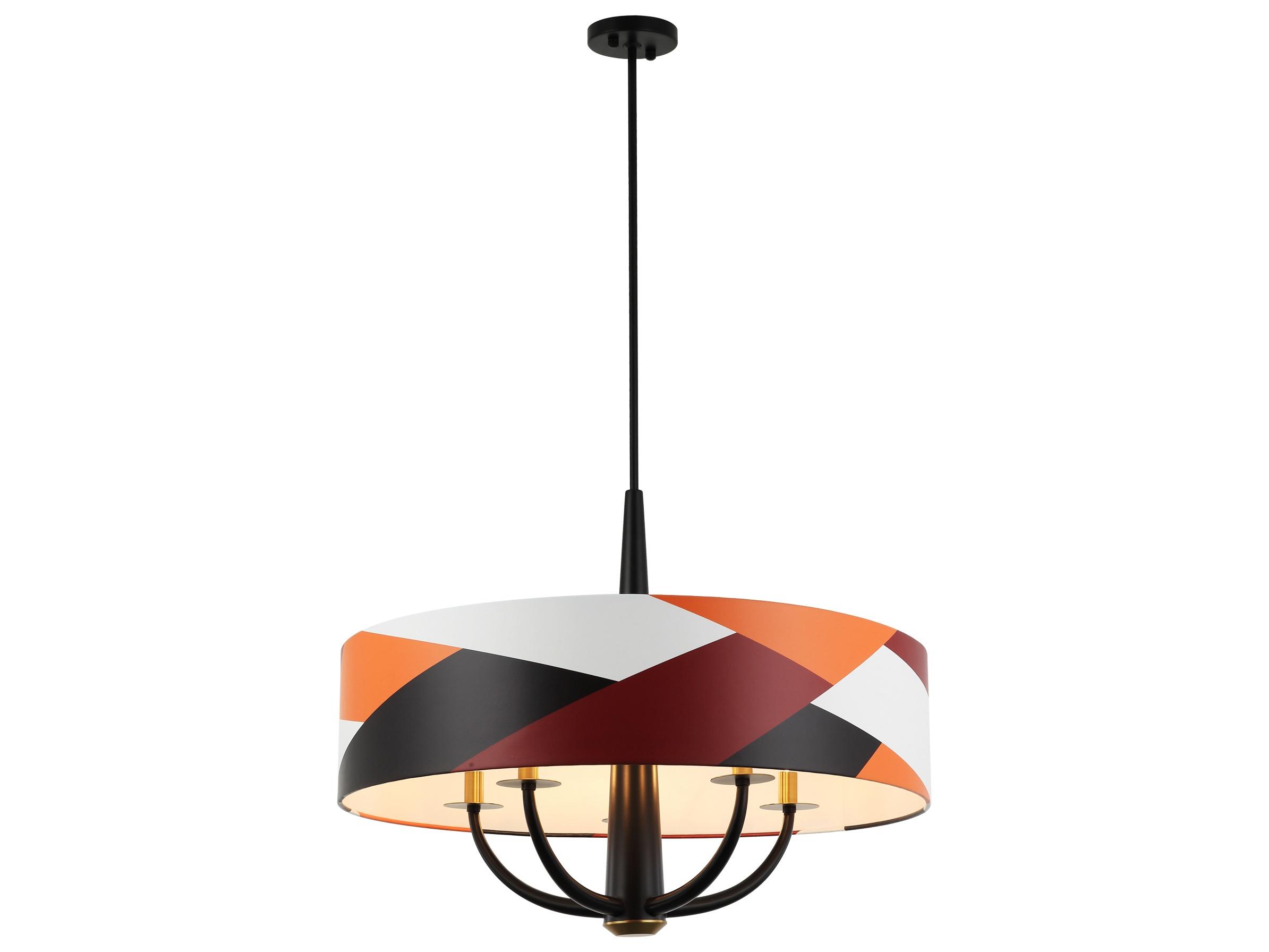 Varaluz Patchwork Black Drum Pendant