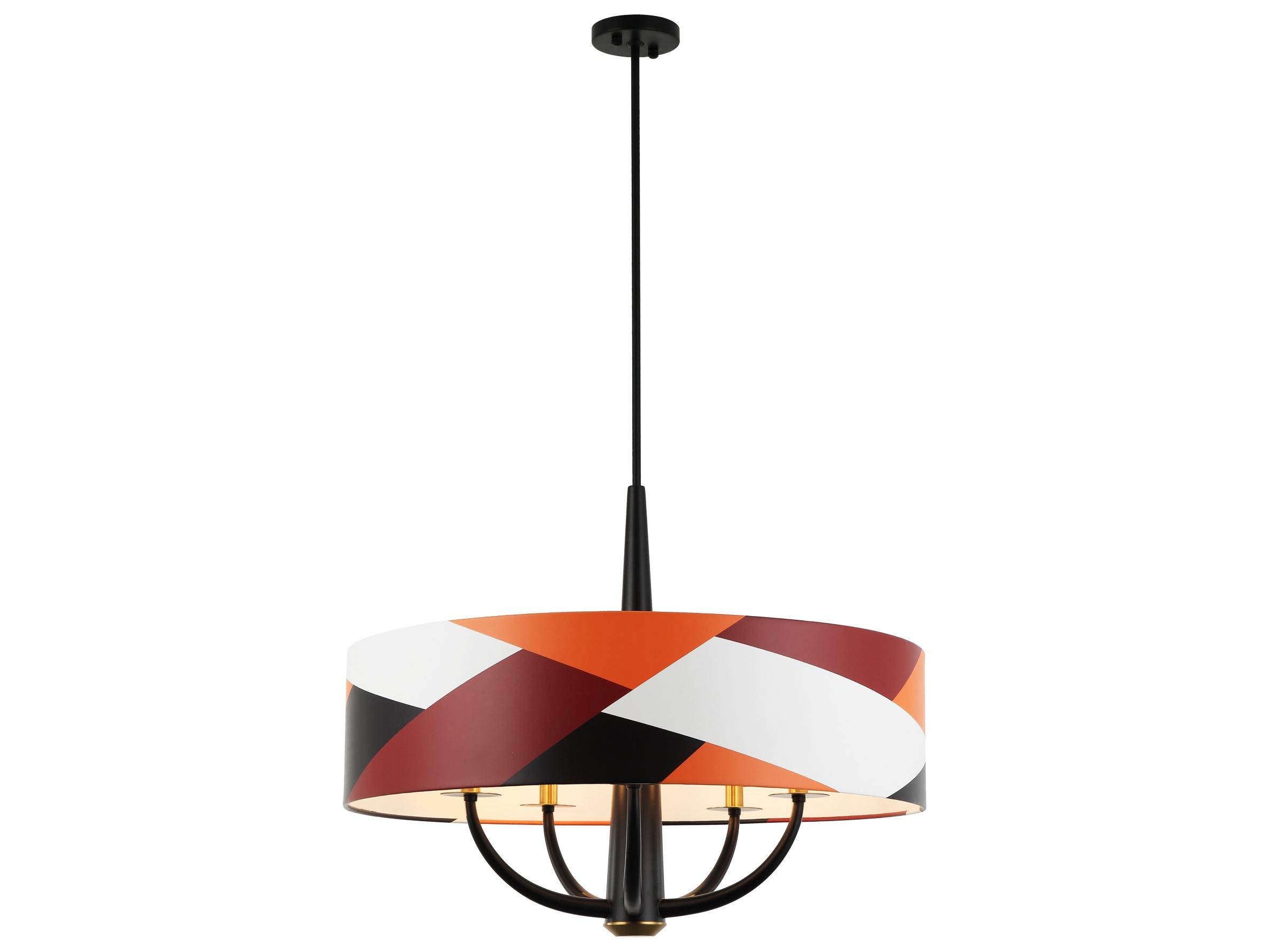 Varaluz Patchwork Black Drum Pendant