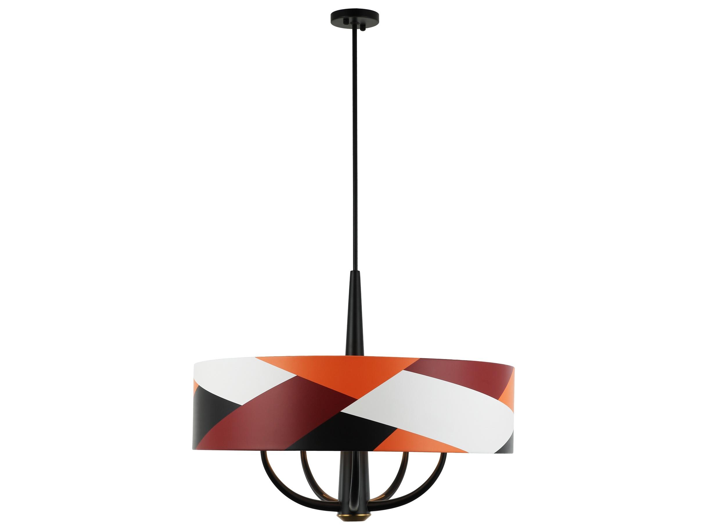 Varaluz Patchwork Black Drum Pendant