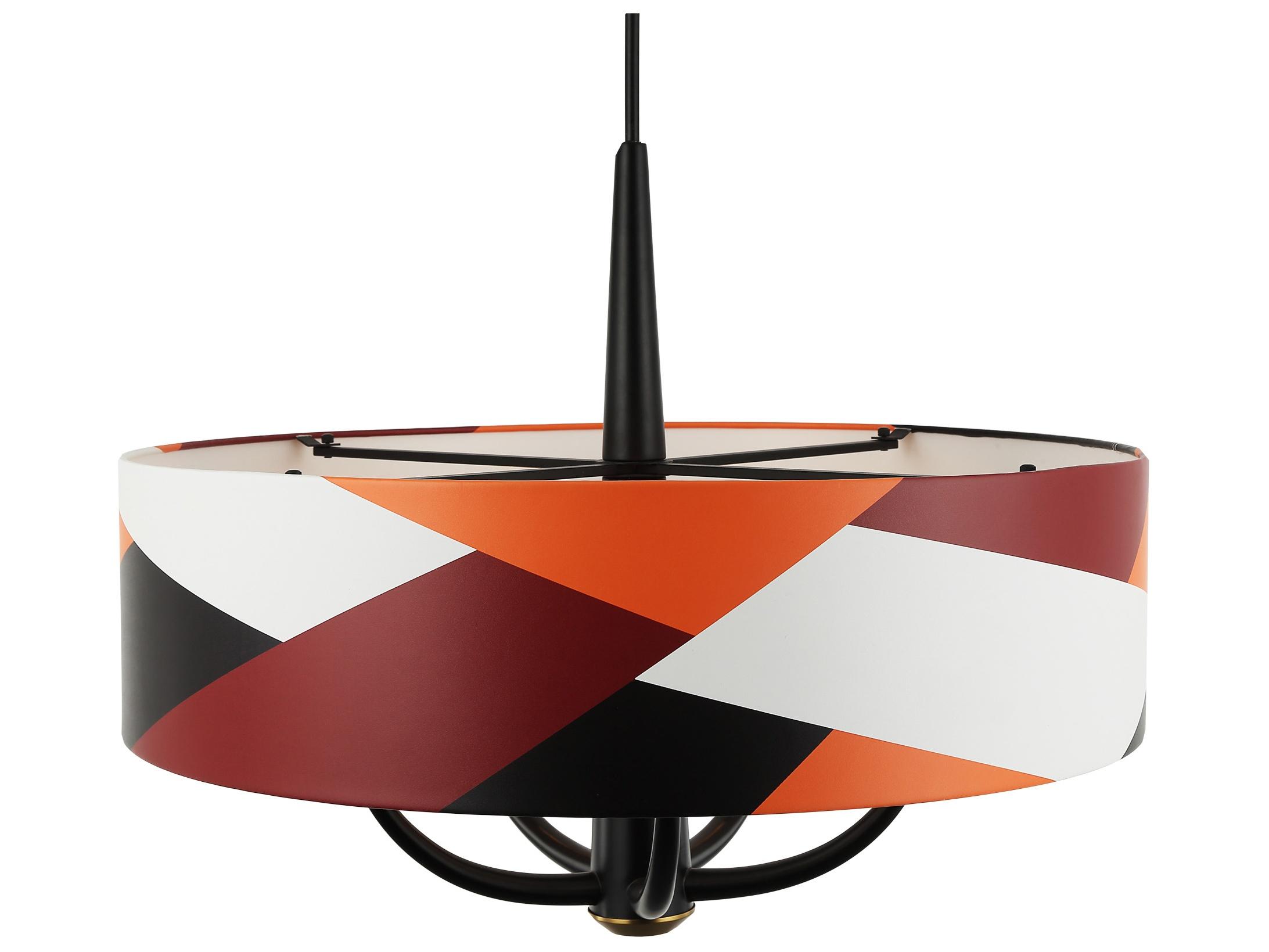 Varaluz Patchwork Black Drum Pendant