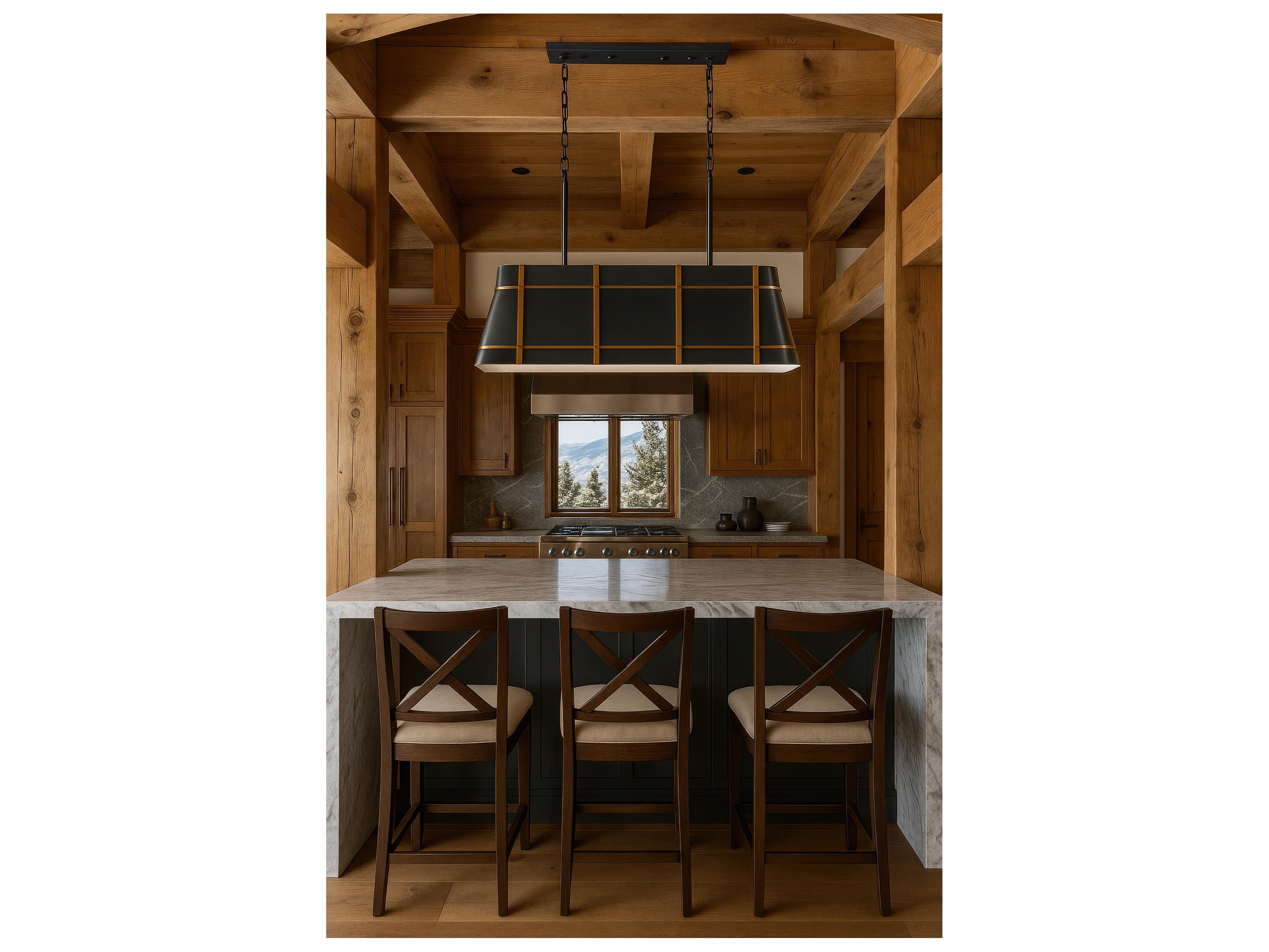 Varaluz Brasserie Brass Linear Island Pendant