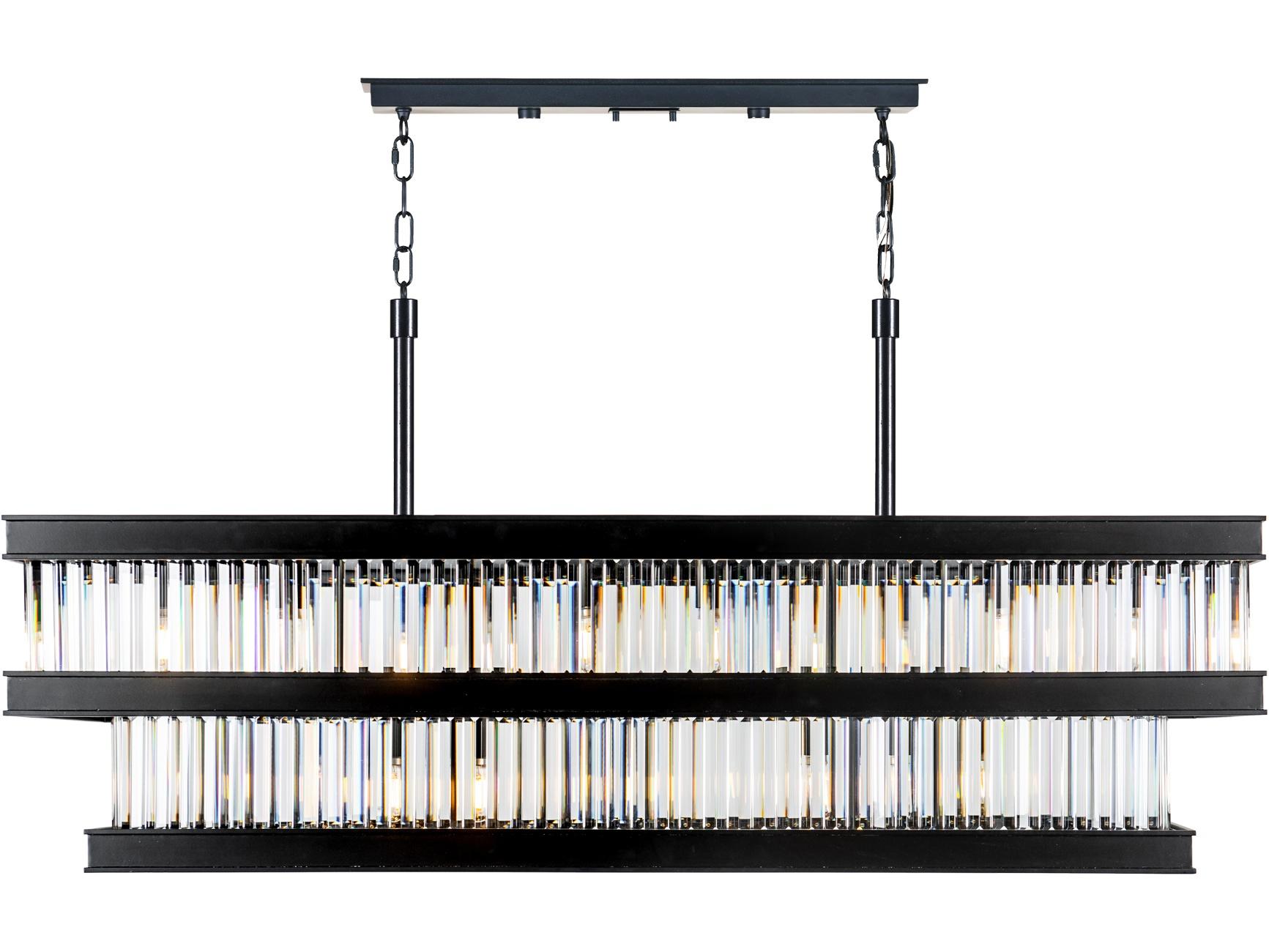 Varaluz Double Take Black Linear Island Pendant