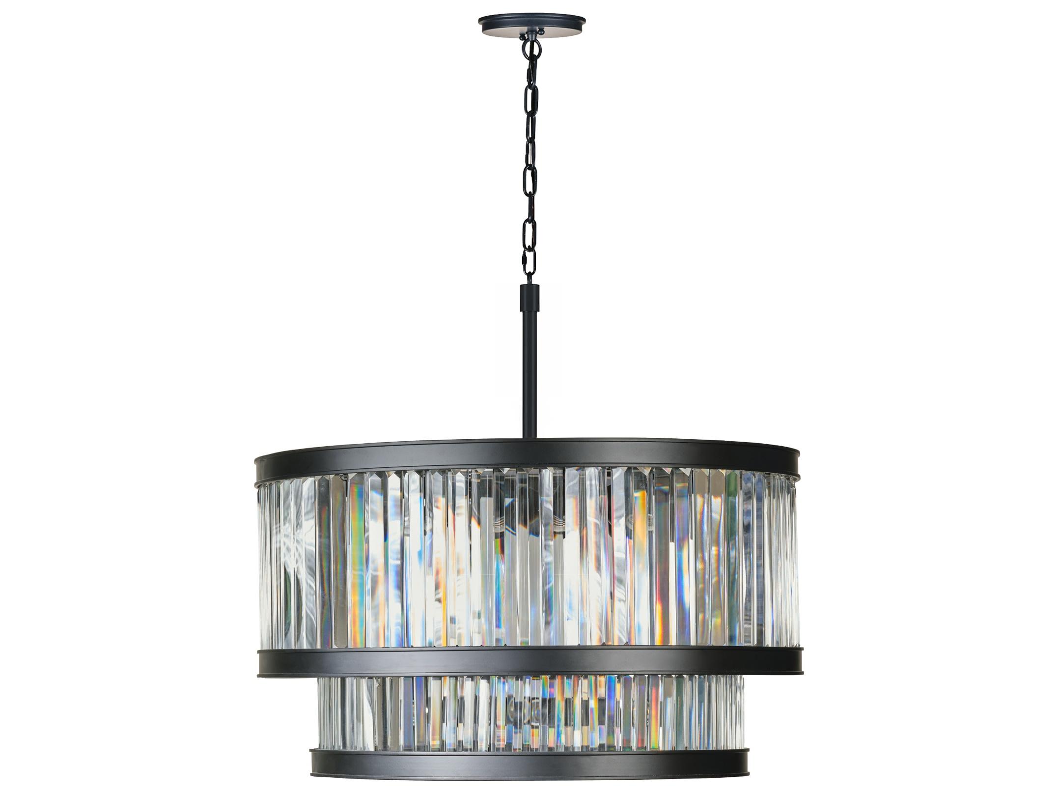 Varaluz Double Take Black Cylinder Island Pendant