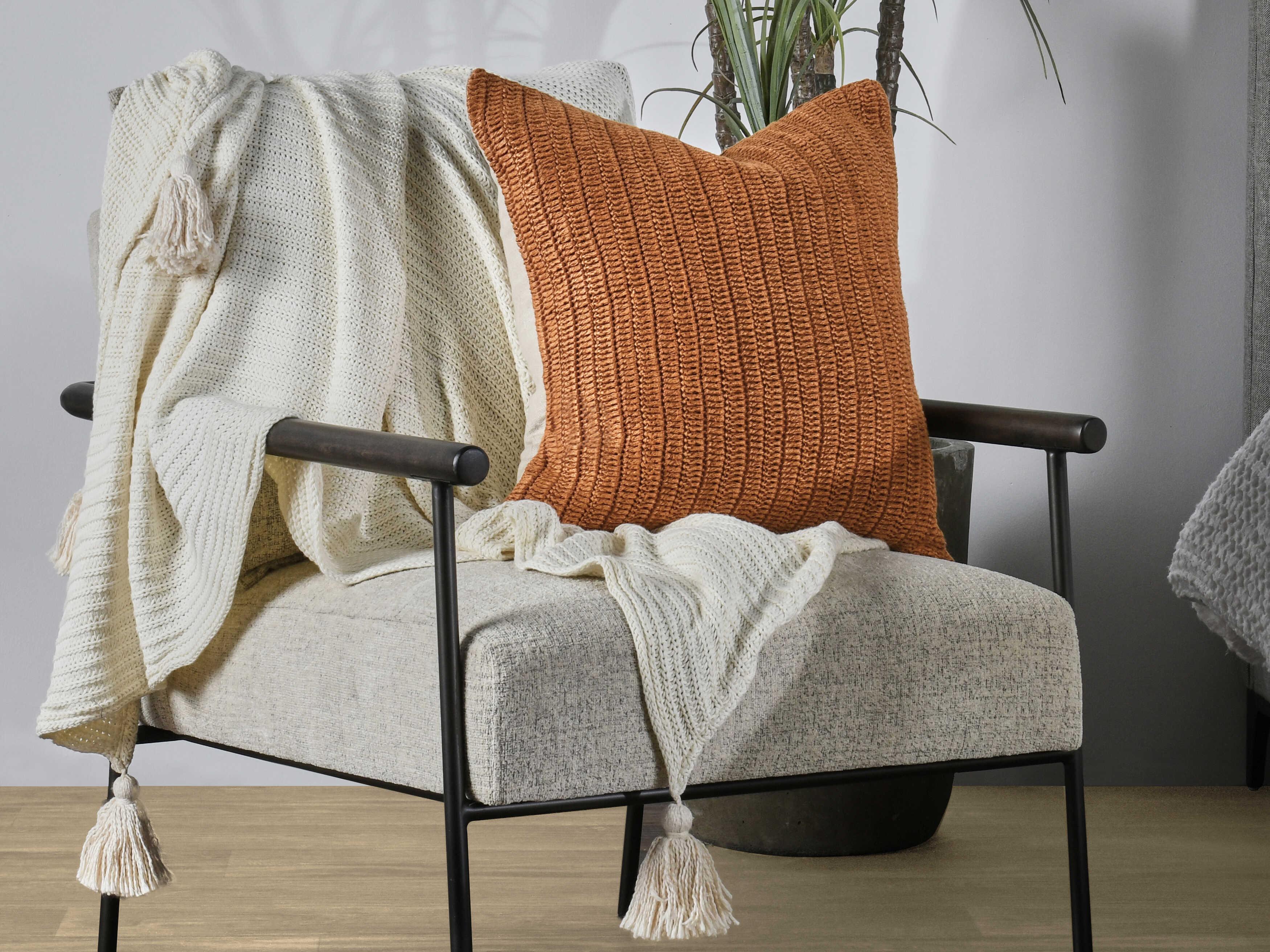 Villa by Classic Home Marcie Saffron Throw Pillow