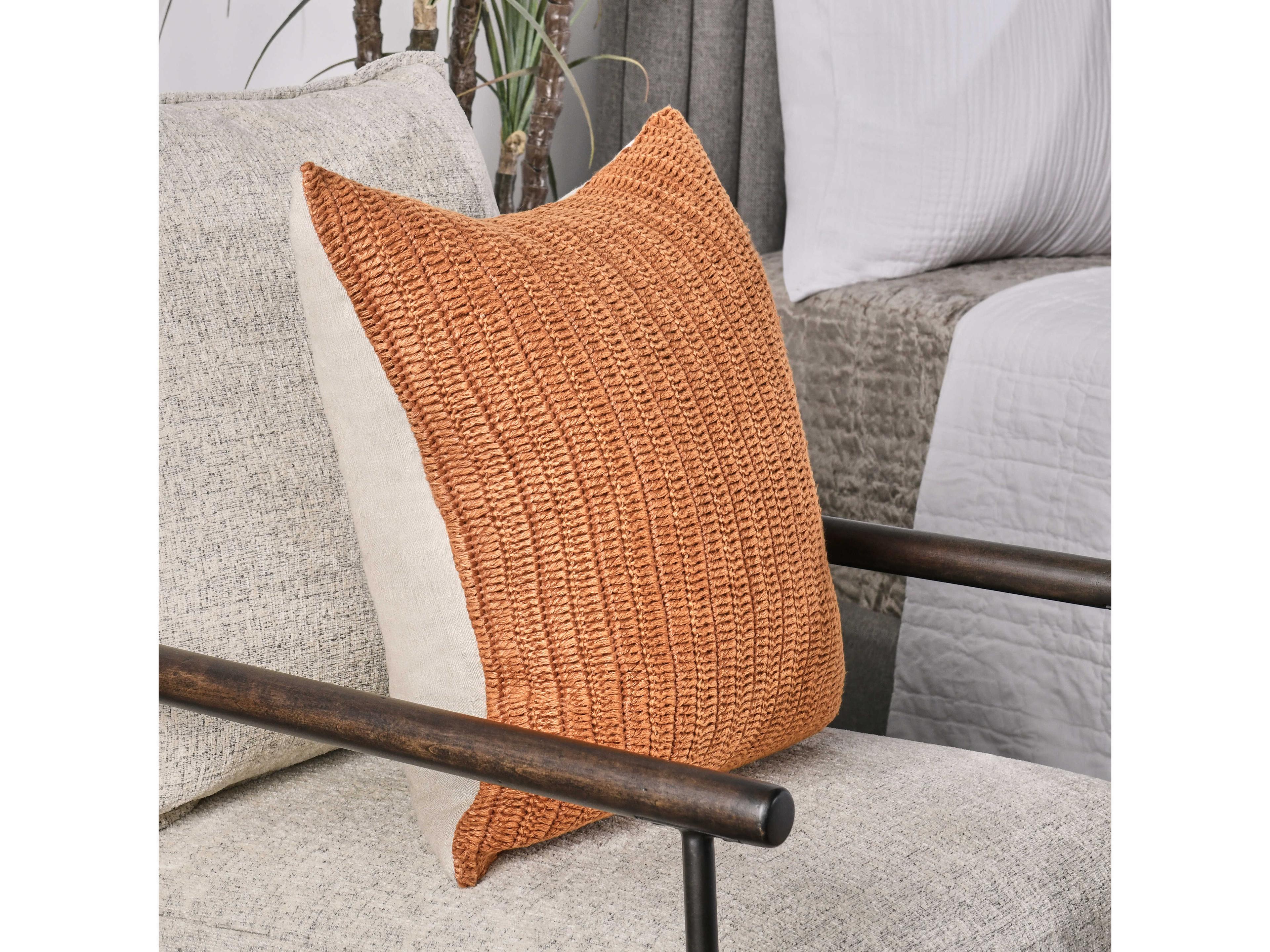 Villa by Classic Home Marcie Saffron Throw Pillow