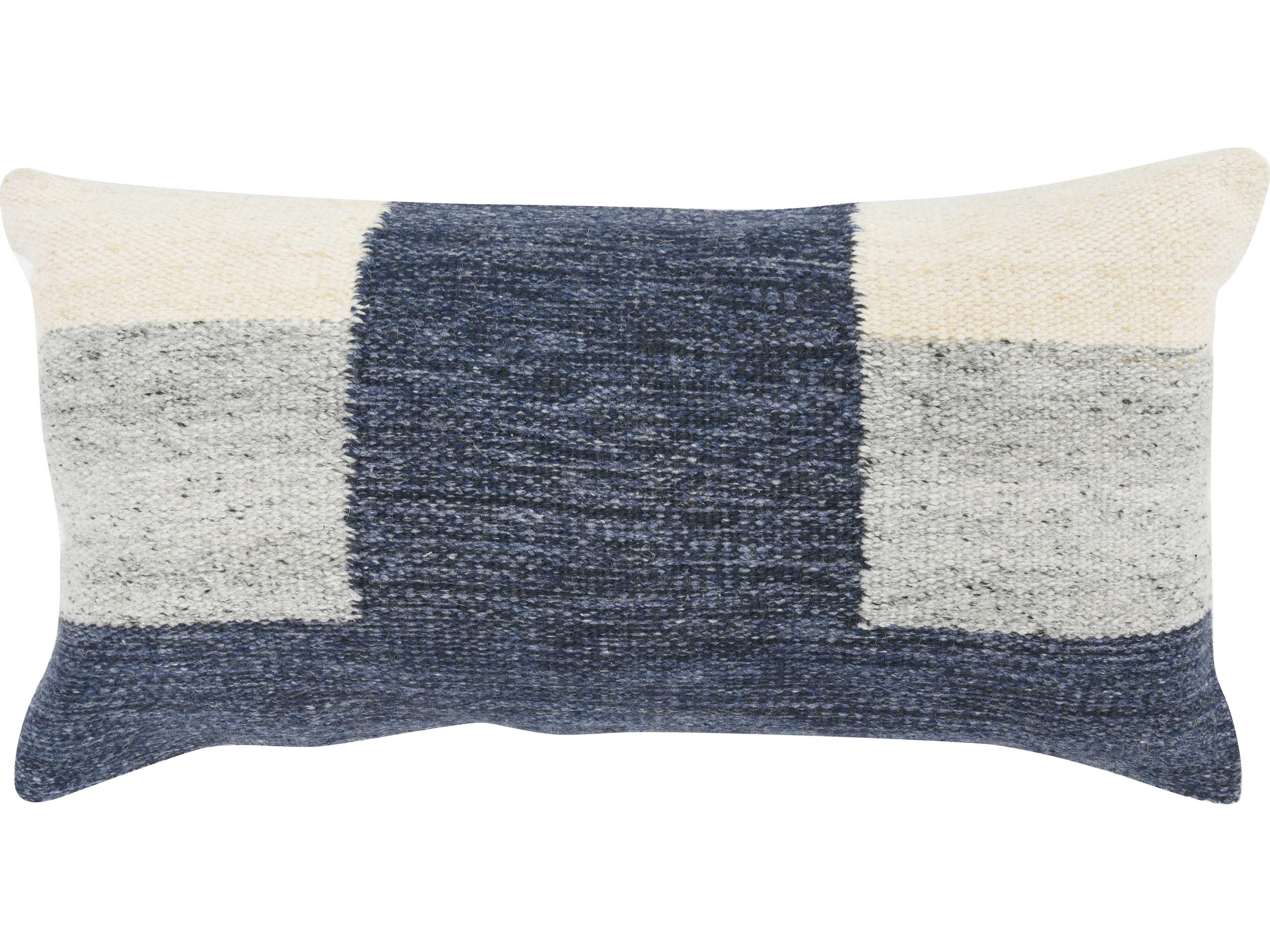 Villa by Classic Home Kass Blue Throw Pillow