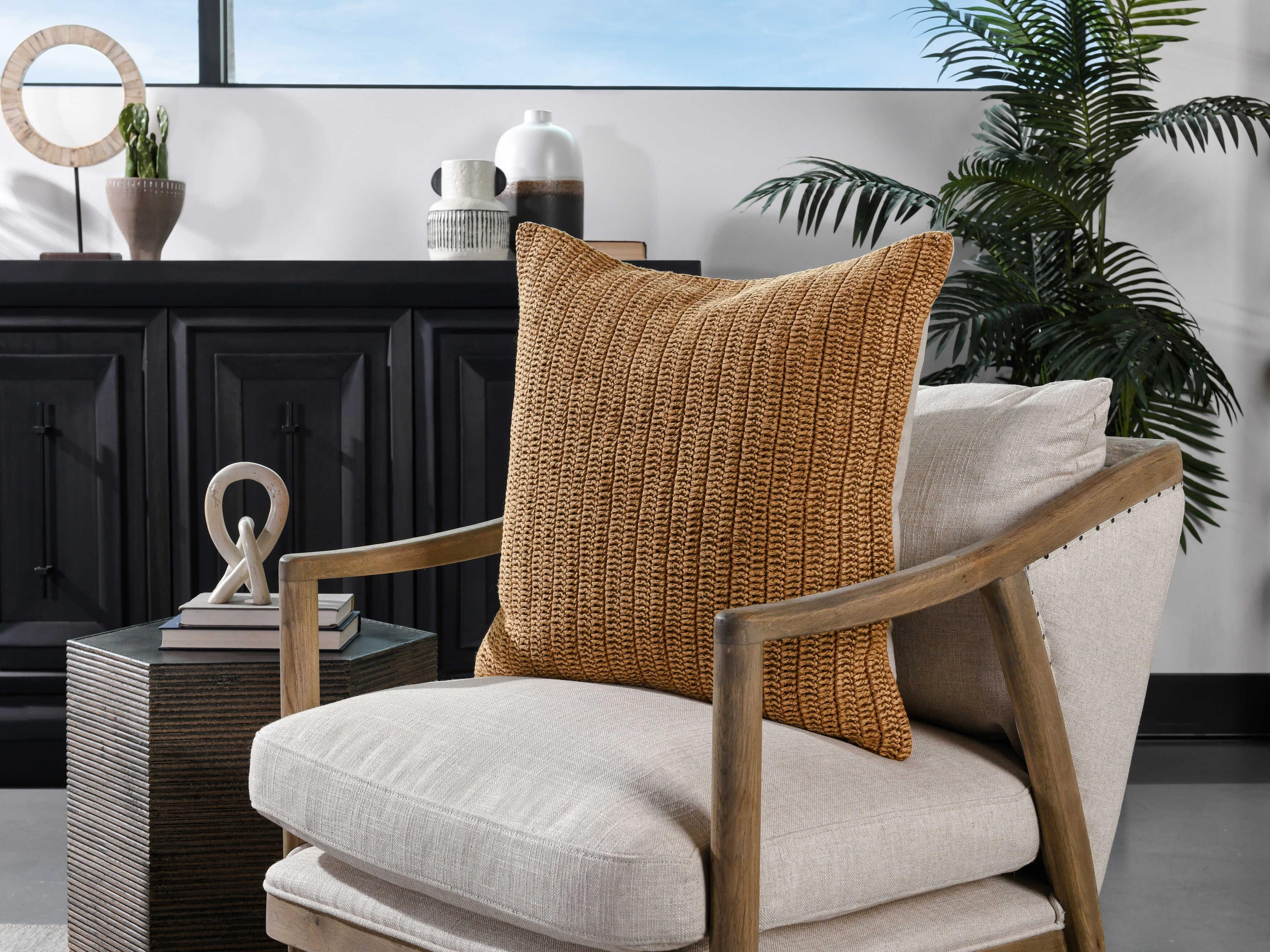 Villa by Classic Home Marcie Honey Throw Pillow