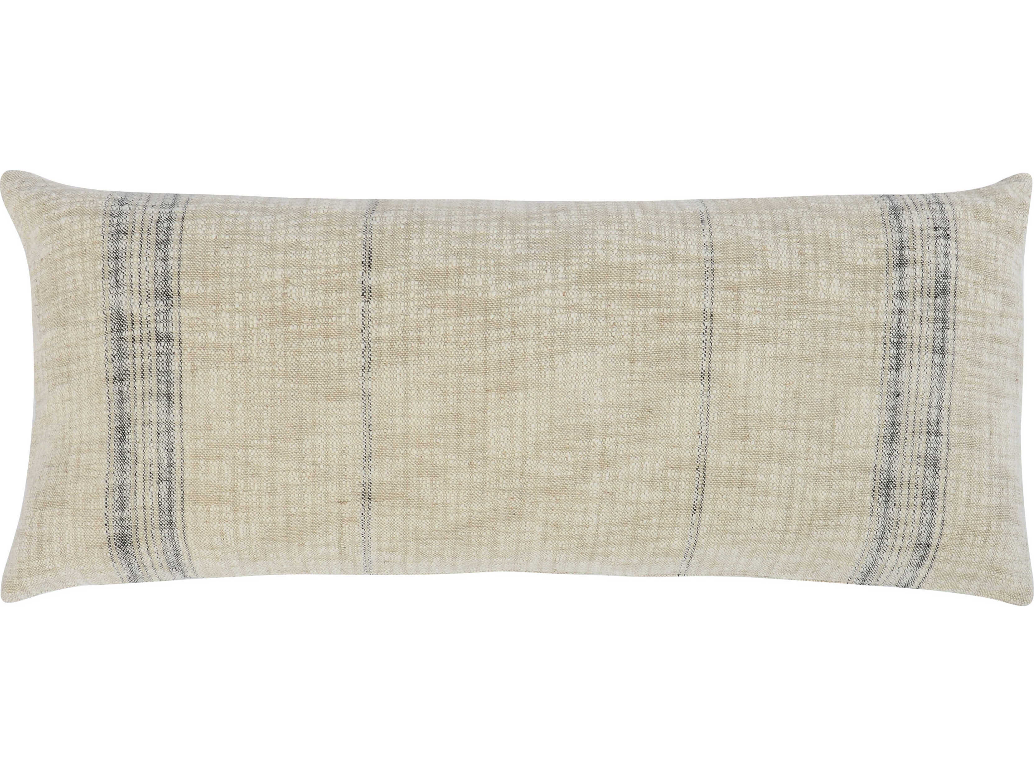 Villa by Classic Home Ria Natural Black Throw Pillow